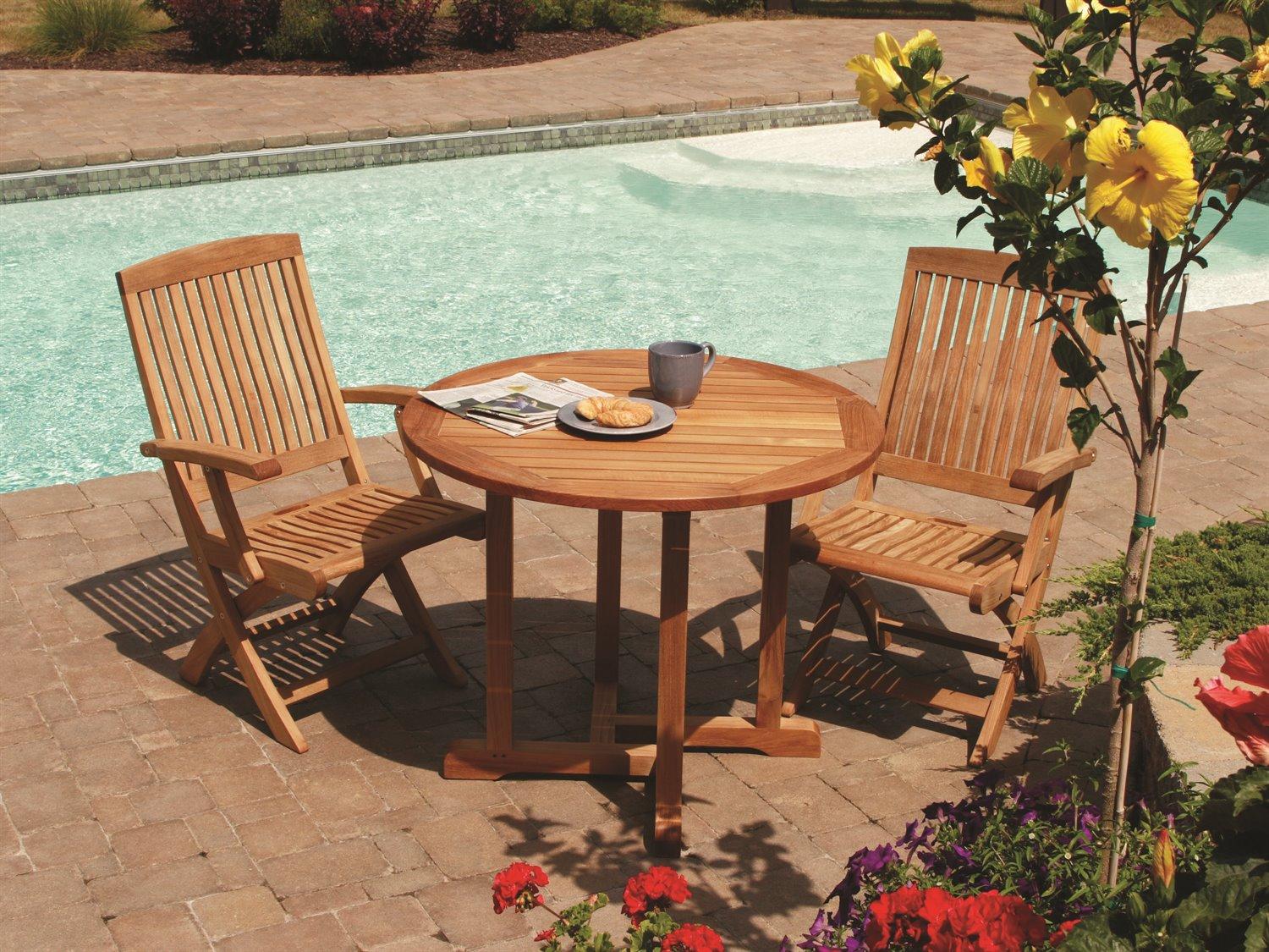 Three Birds Casual Braxton Natural Teak Outdoor Dining Set