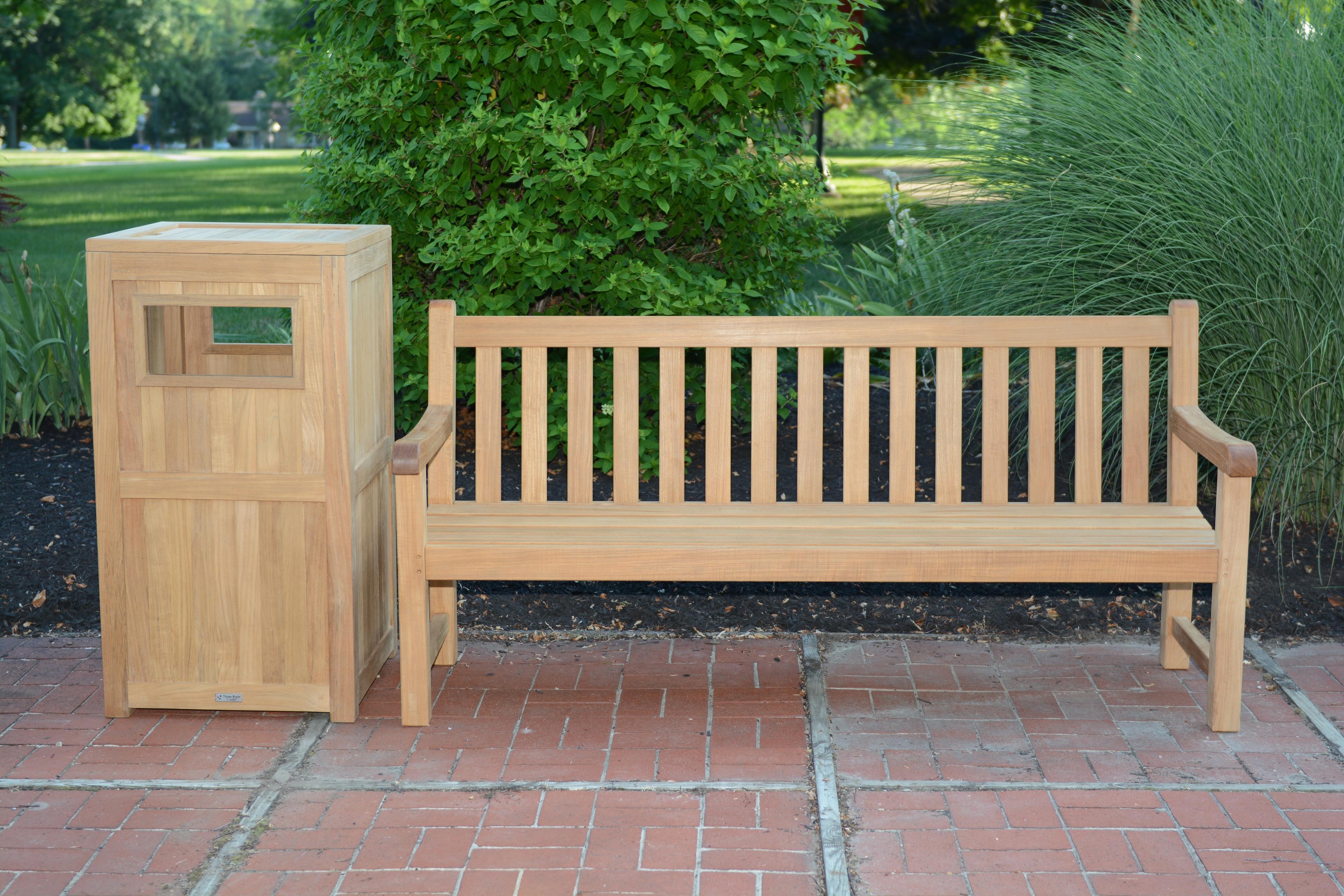 Three Birds Casual Columbia Natural Teak Outdoor Patio Bench