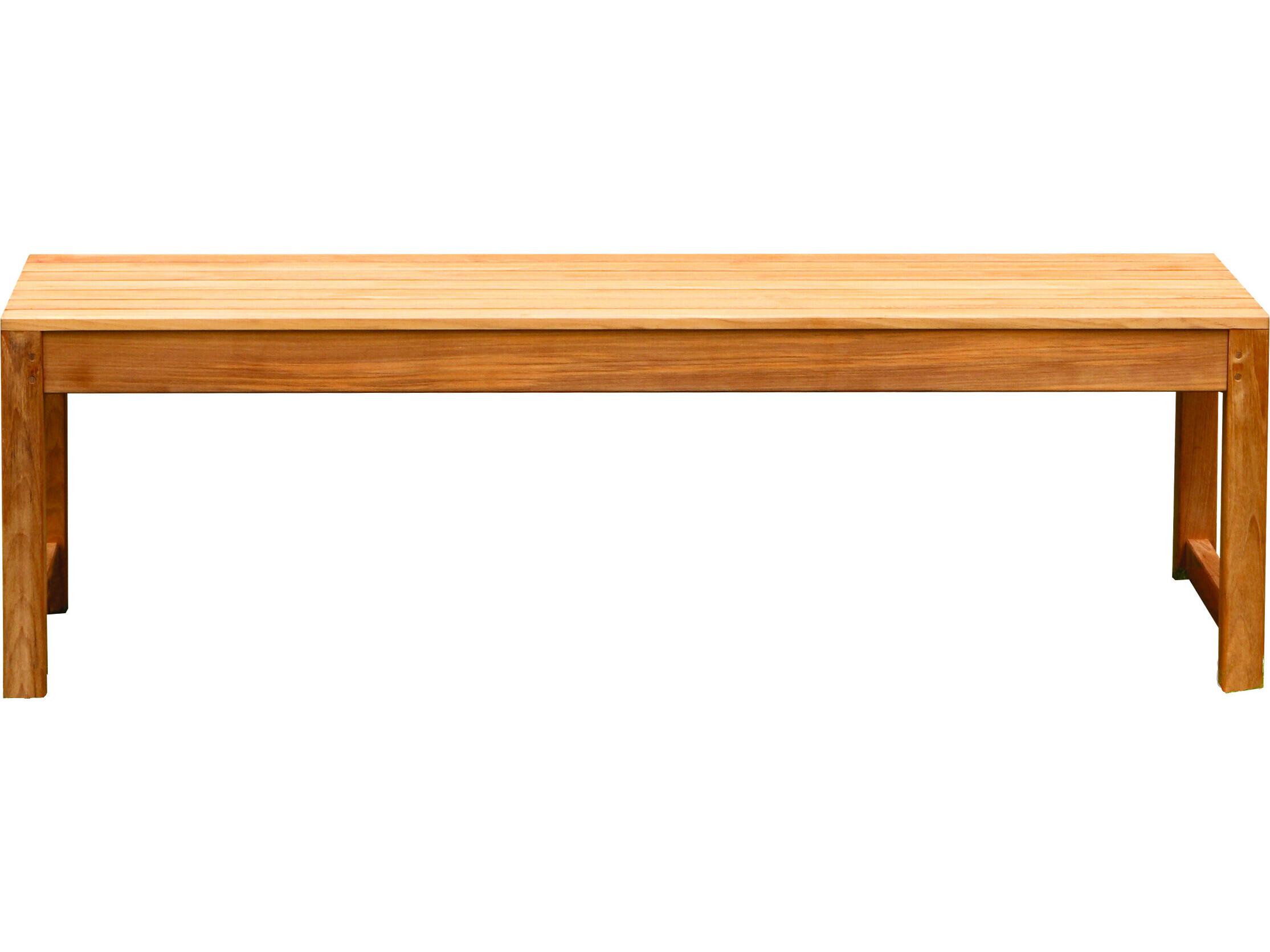 Three Birds Casual Charleston Teak Backless Outdoor Patio Bench 5 feet