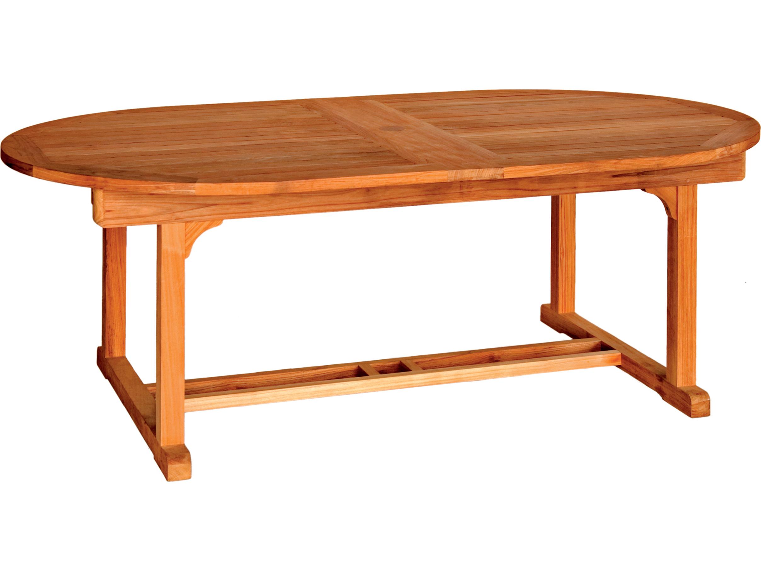 Three Birds Casual Chelsea Teak Oval Patio Dining Table
