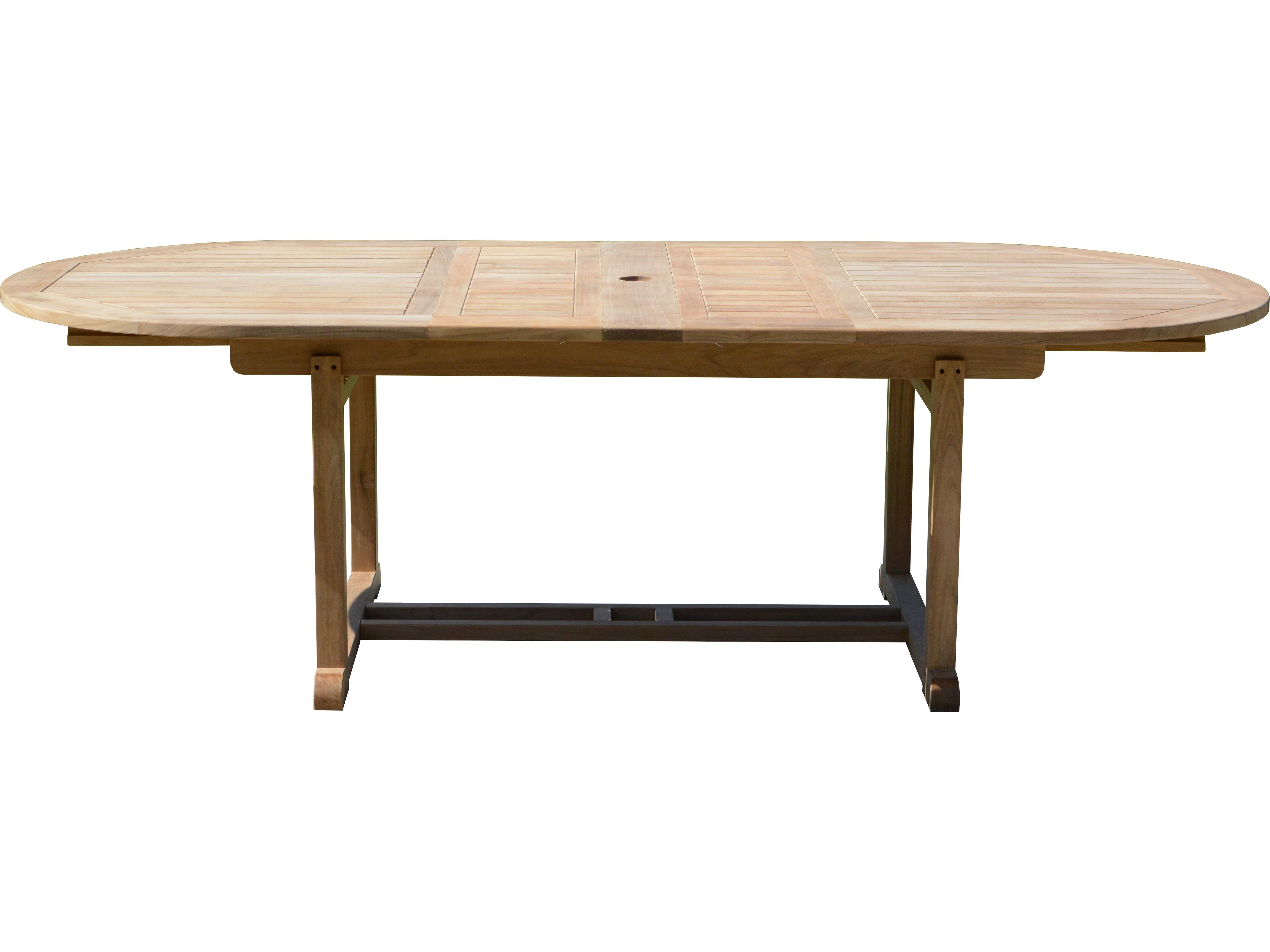 Three Birds Casual Chelsea Teak Oval Extendable Table