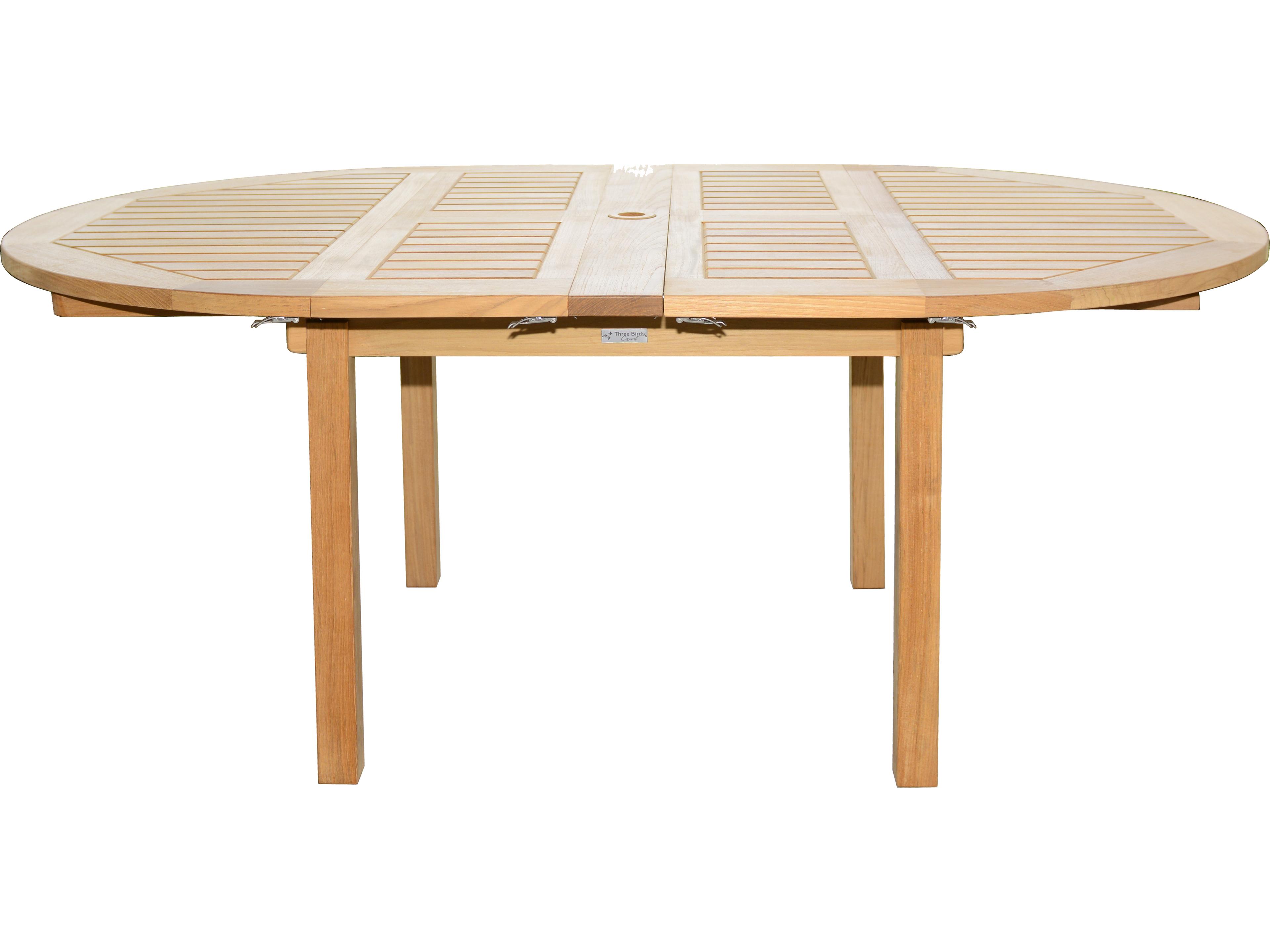 Three Birds Casual Chelsea Teak Round Extendable Table
