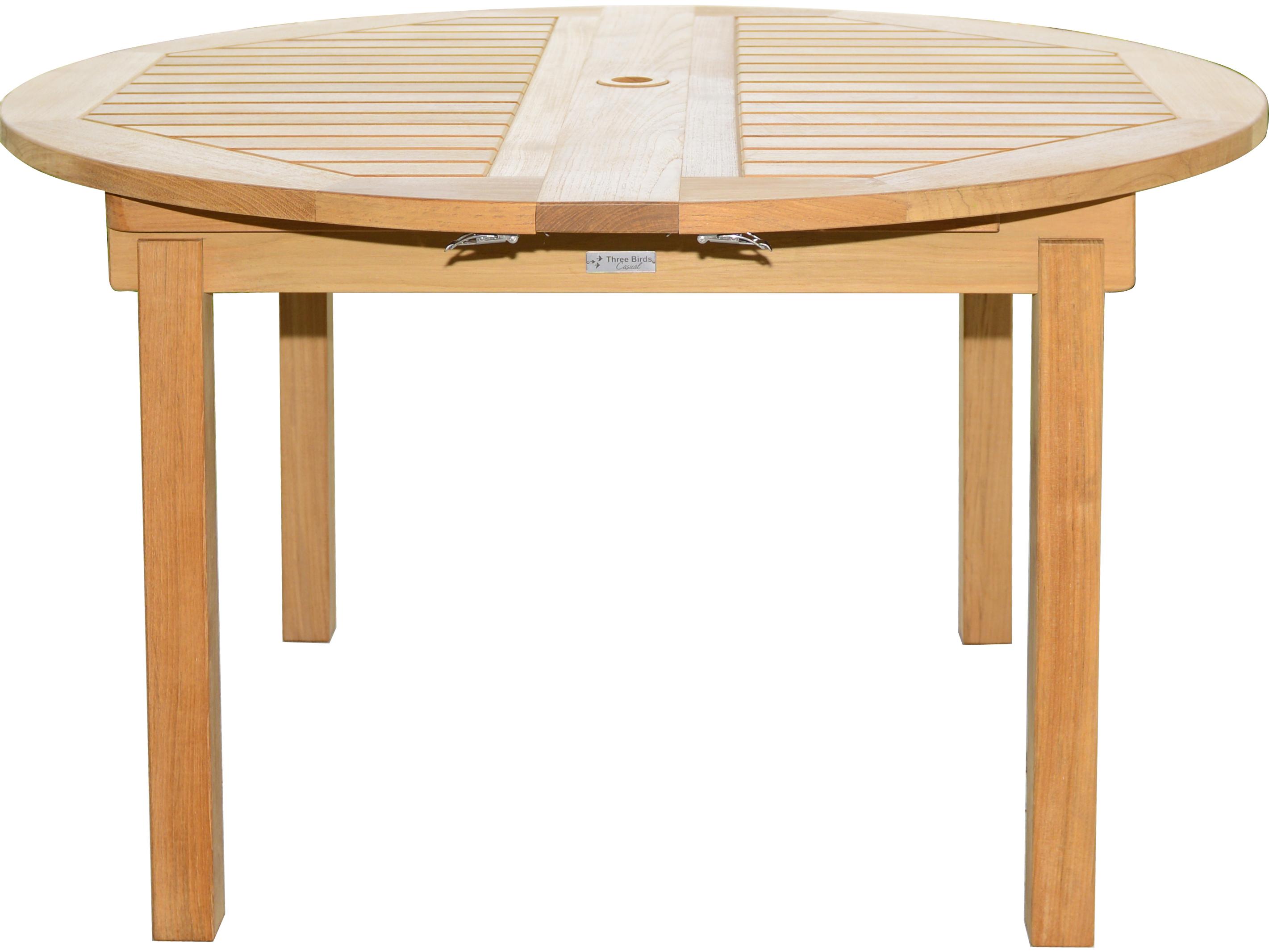 Three Birds Casual Chelsea Teak Round Extendable Table