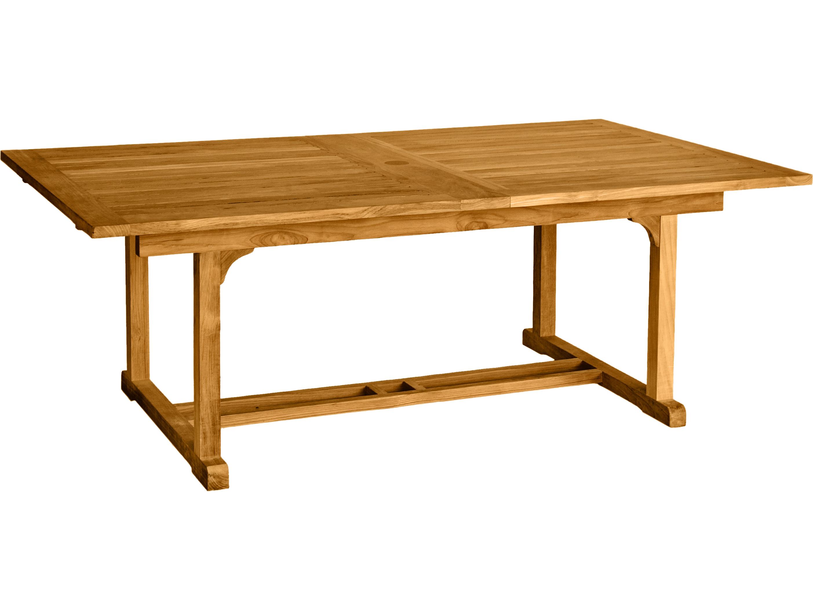 Three Birds Casual Chelsea Teak Rectangular Extendable Table