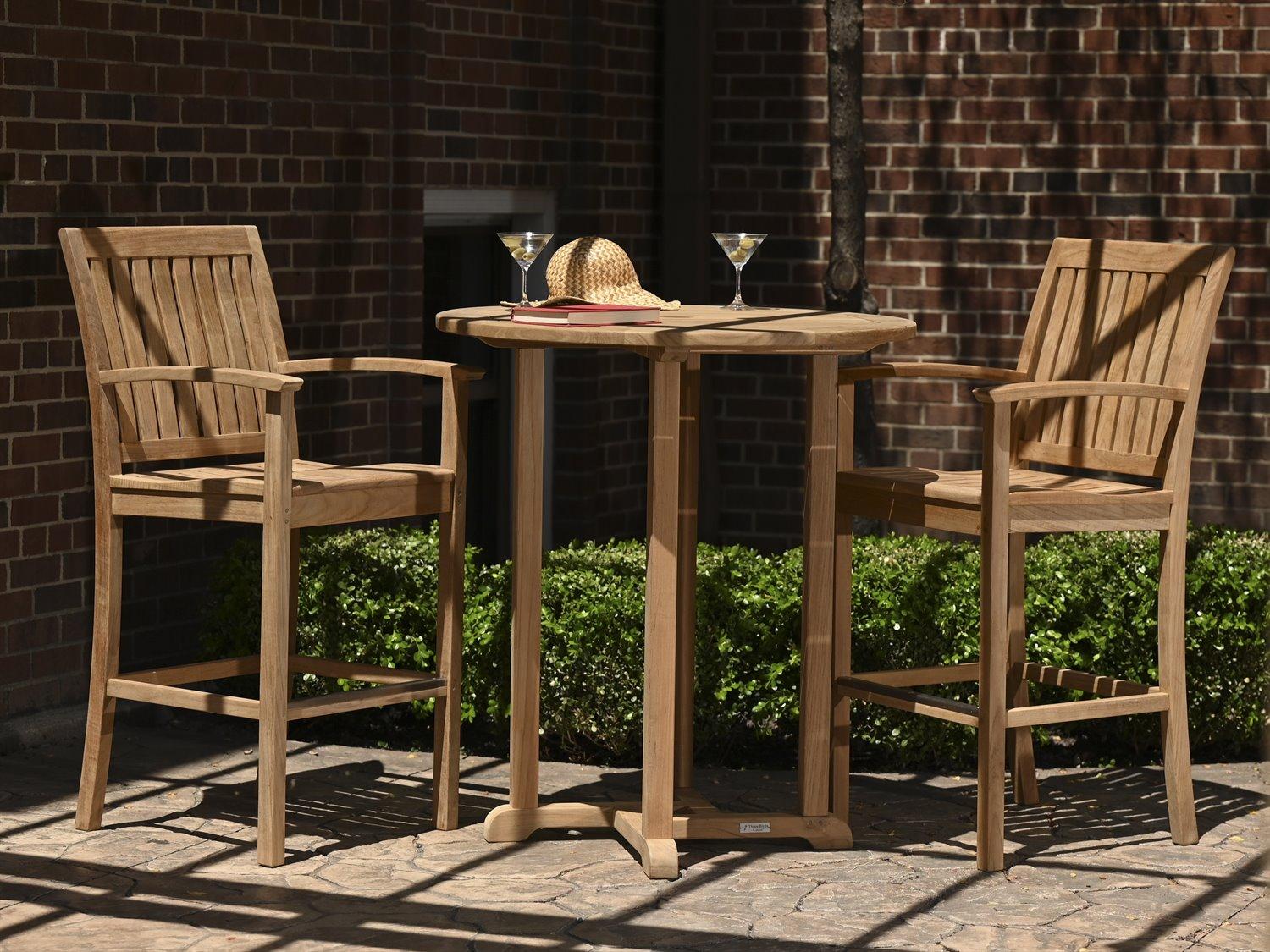 Three Birds Casual Monterey Natural Teak Bar Set