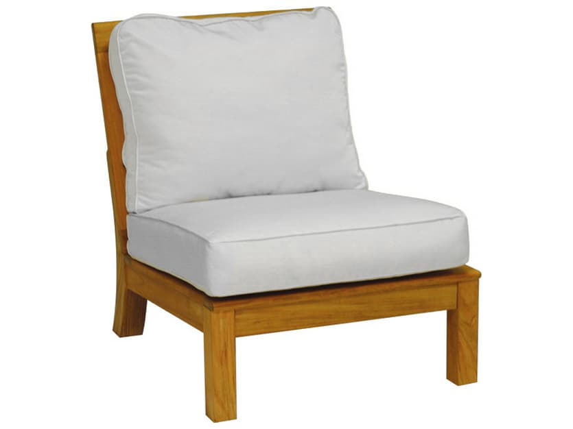 Three Birds Casual Monterey Teak Deep Seating Sectional Armless Chair