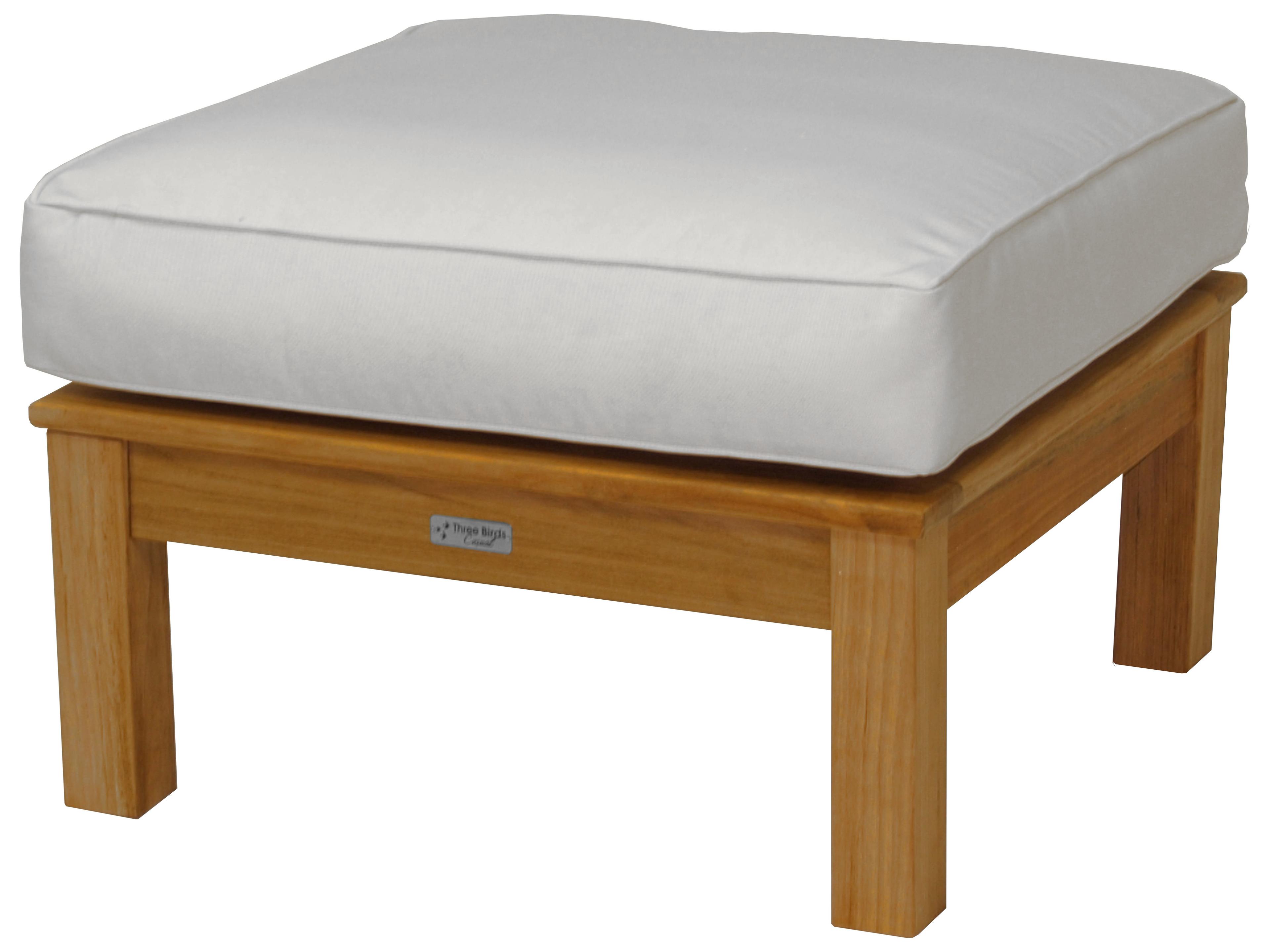 Three Birds Casual Monterey Teak Deep Seating Outdoor Ottoman