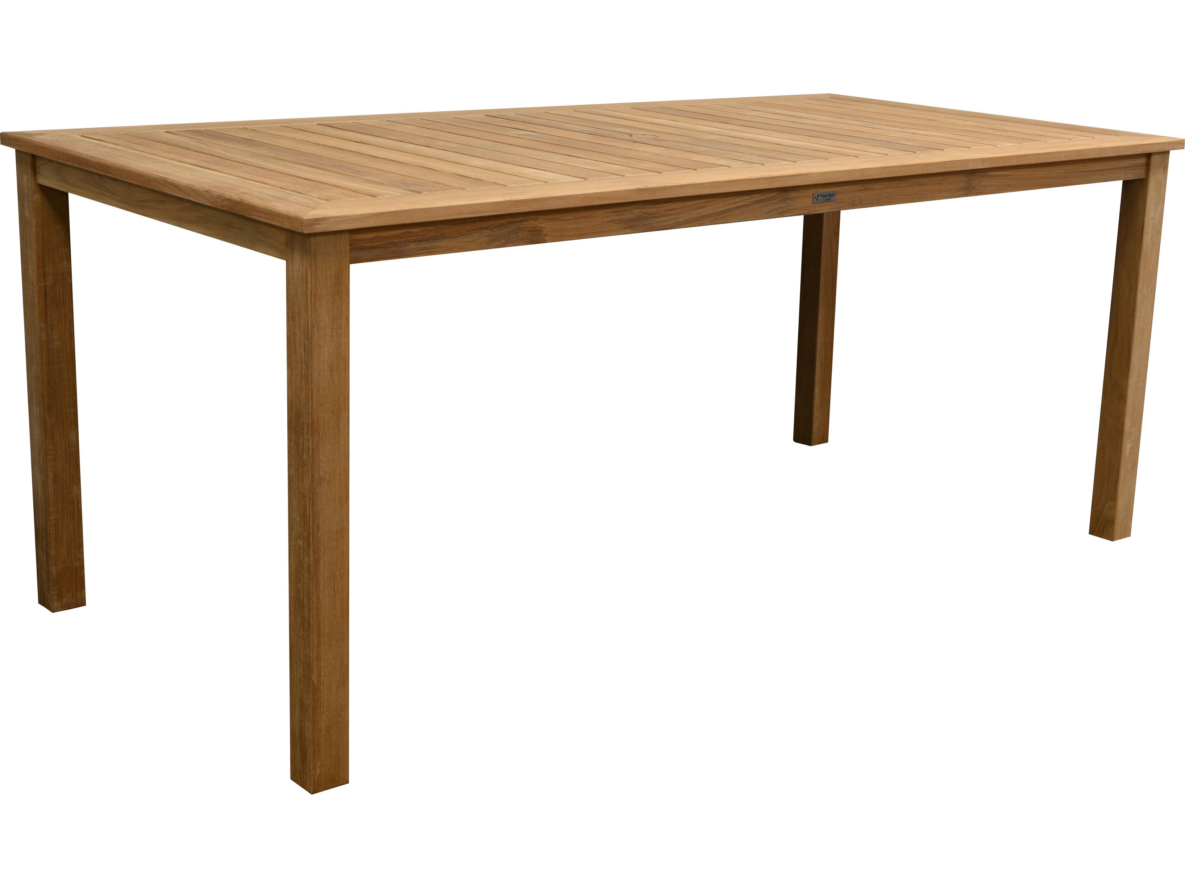 Three Birds Casual Newport Teak Natural Rectangular Counter Height Dining Table