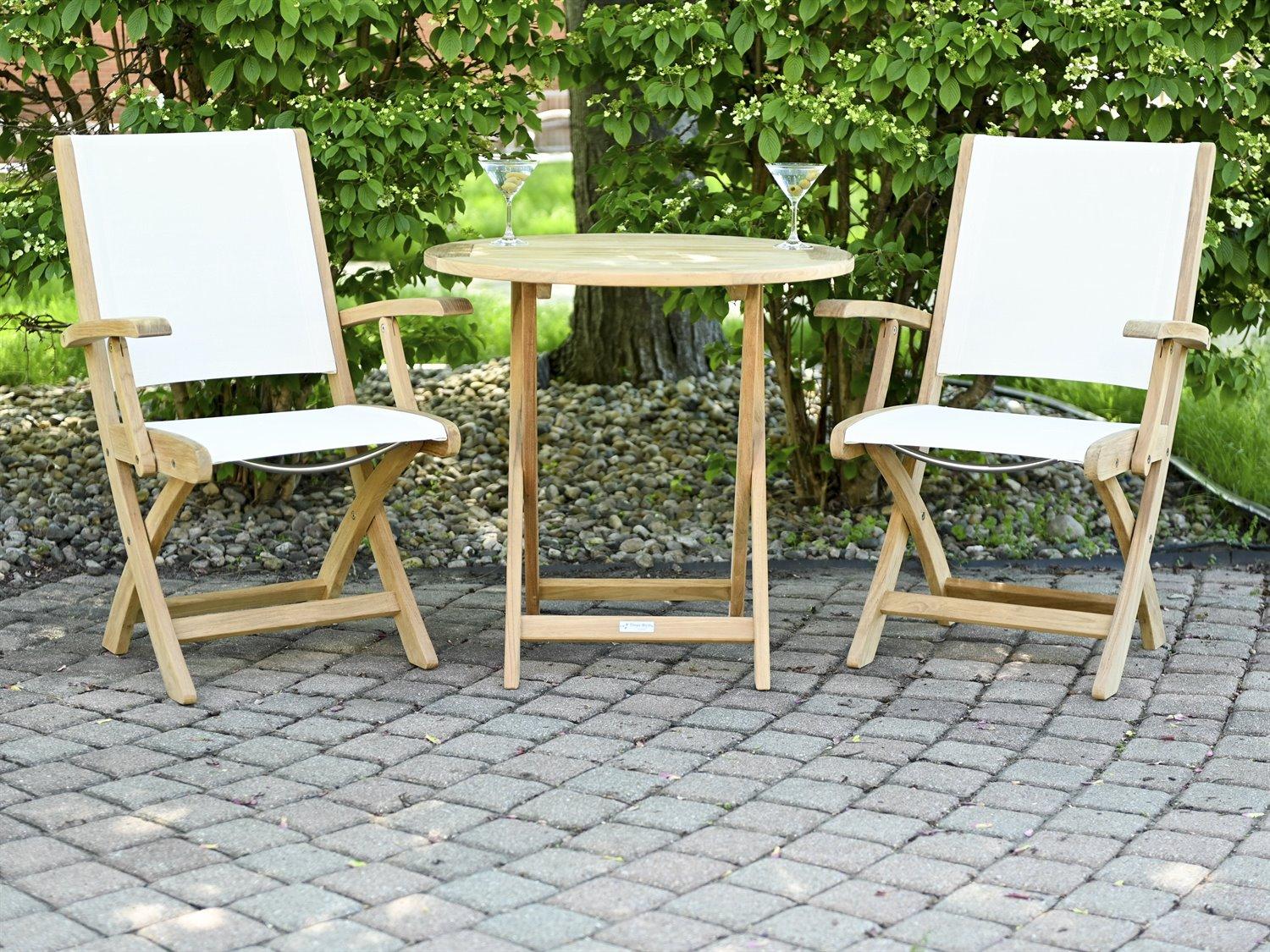 Three Birds Casual Riviera Sling Natural Teak Outdoor Dining Set