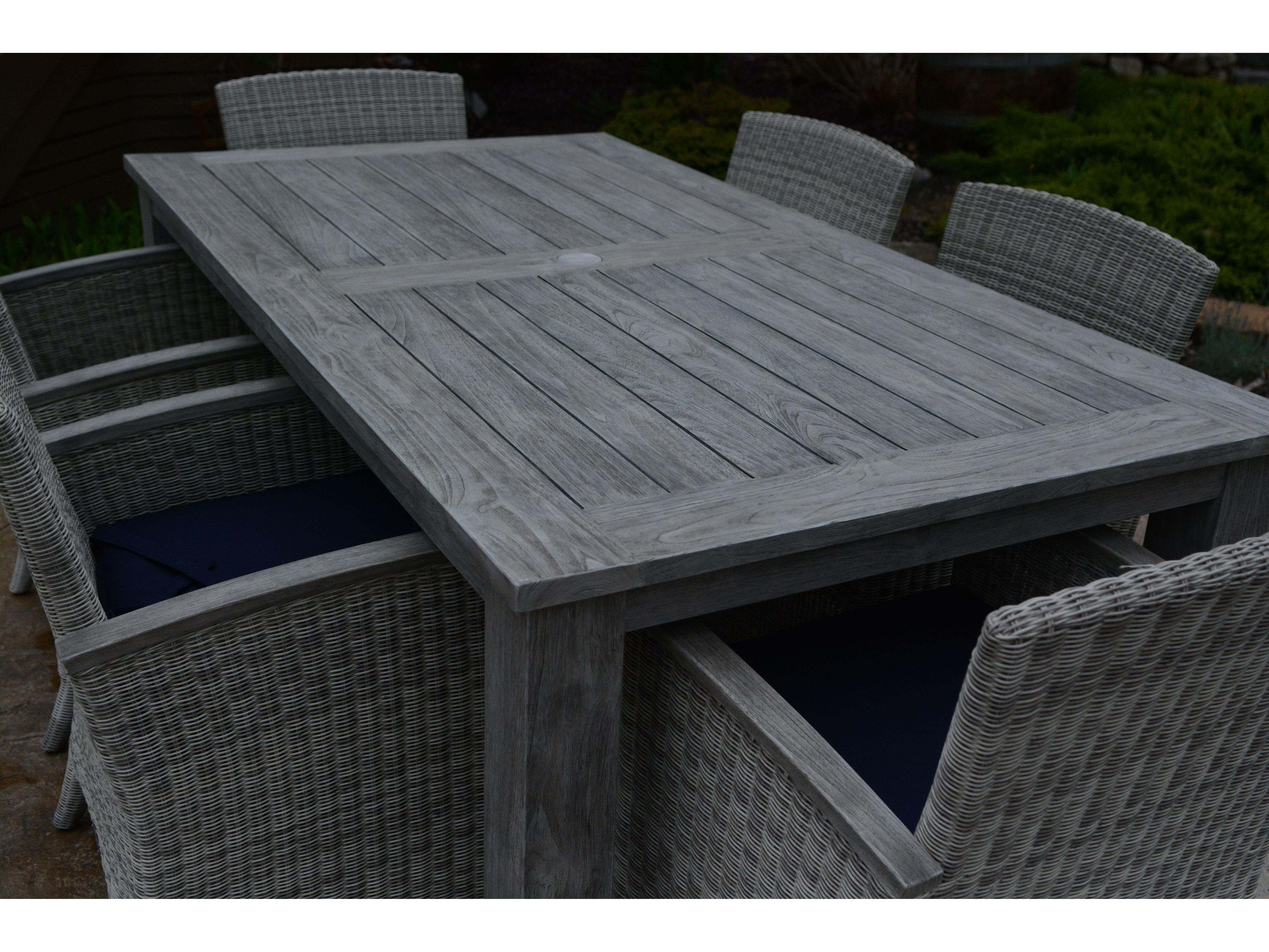 Three Birds Casual Shelburne Teak Rectangular Outdoor Dining Table