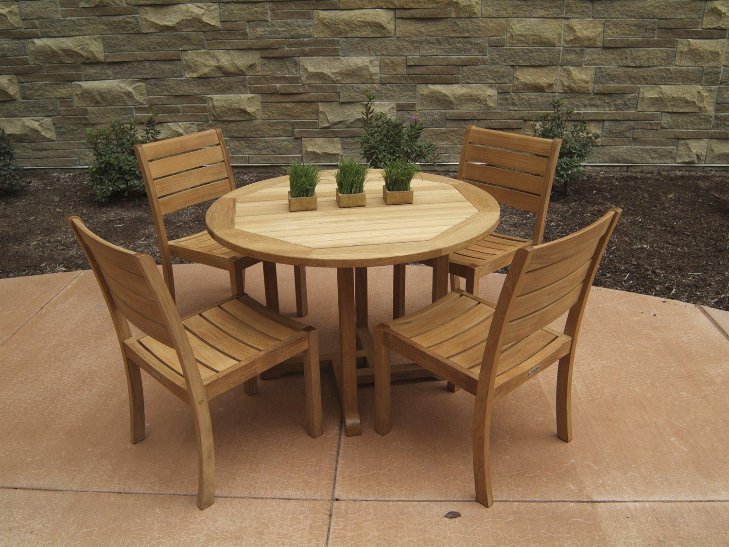 Three Birds Casual Sedona Natural Teak Patio Dining Set