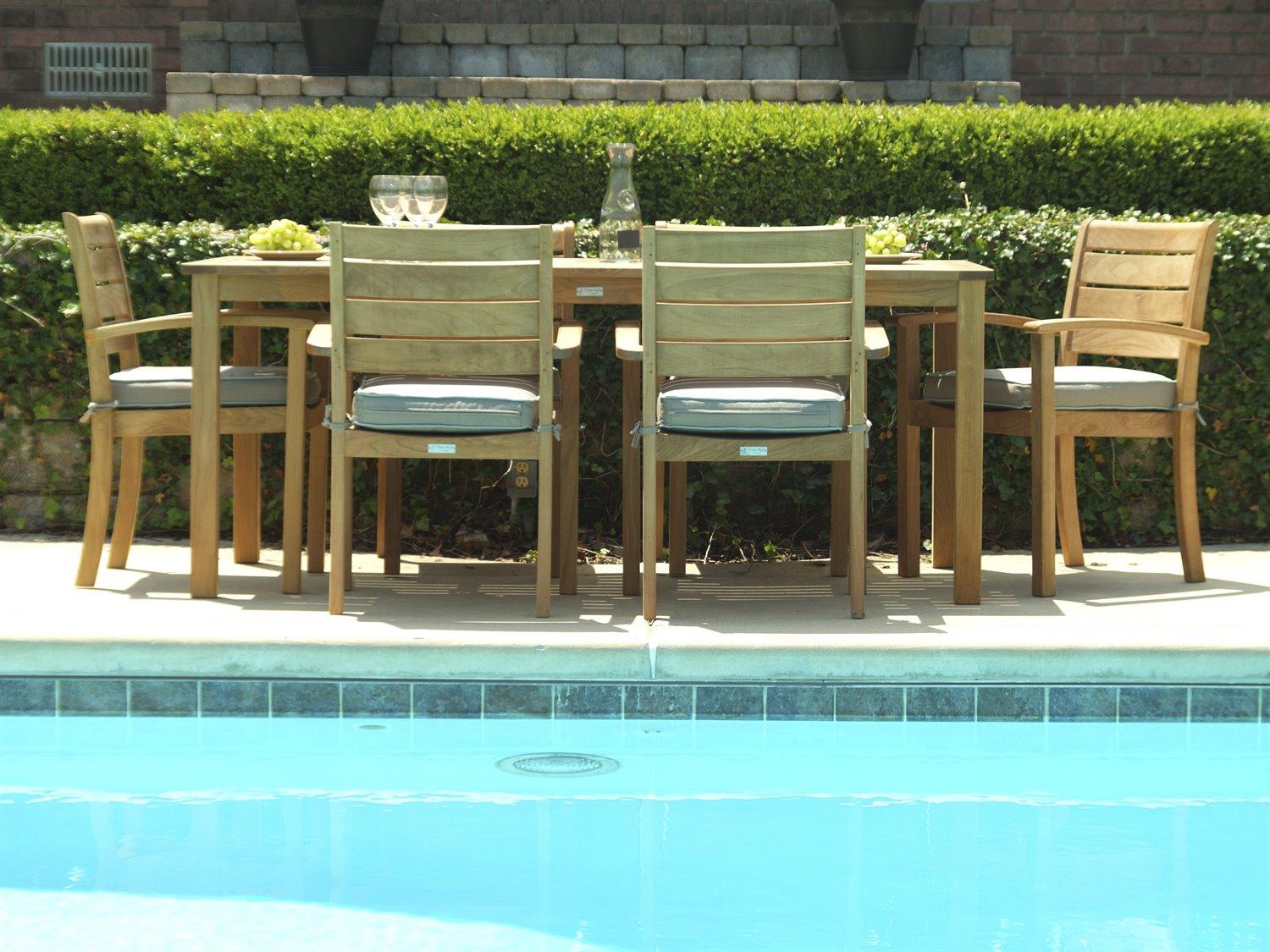 Three Birds Casual Sedona Natural Teak Outdoor Dining Set