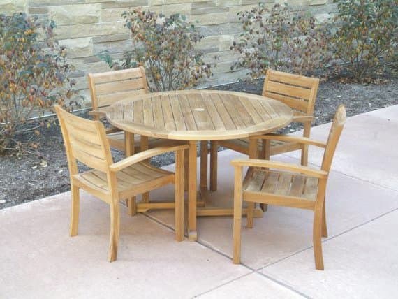 Three Birds Casual Sedona Natural Teak Outdoor Patio Dining Set