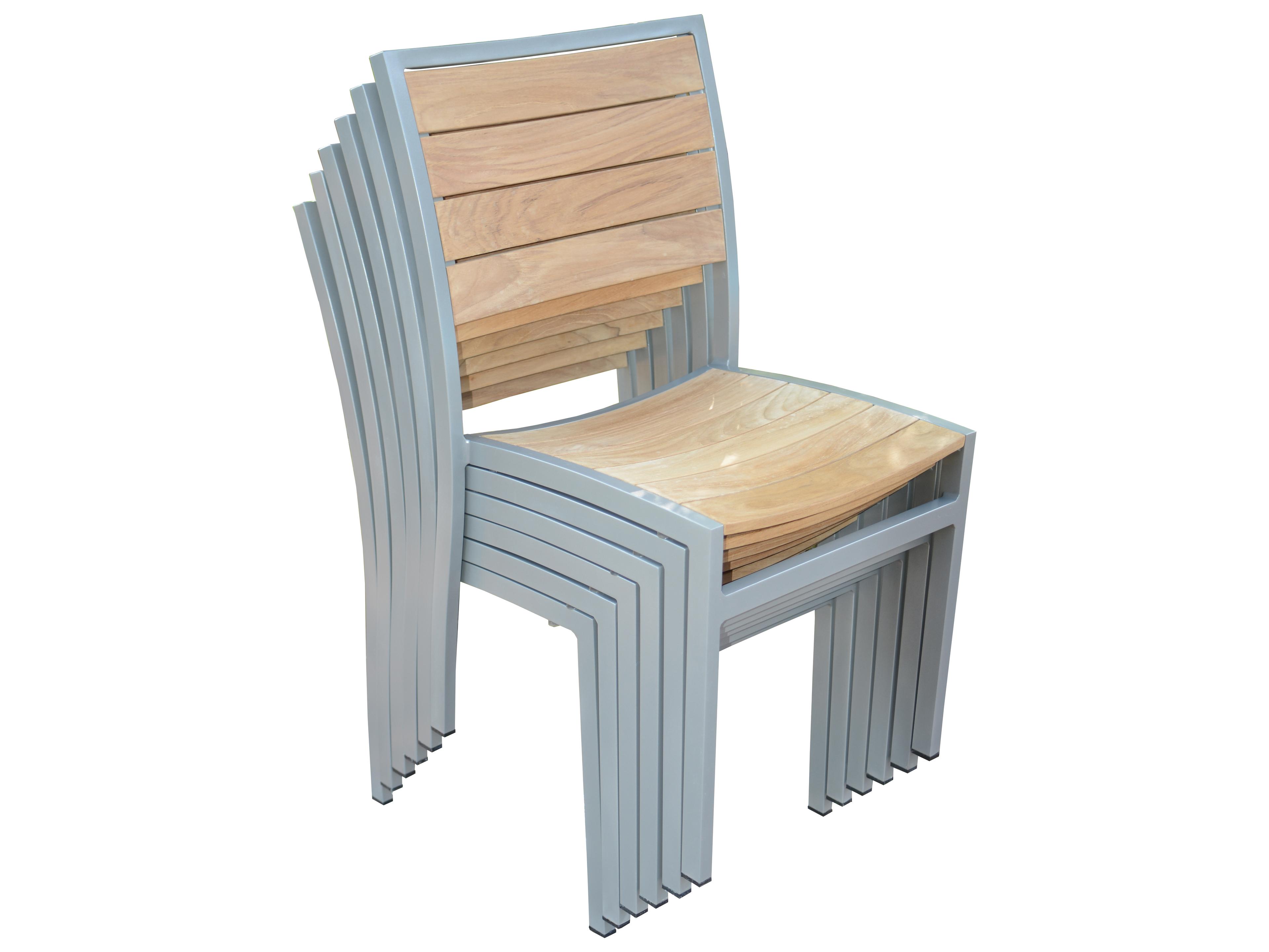 Three Birds Casual SoHo Teak Stacking Side Chair