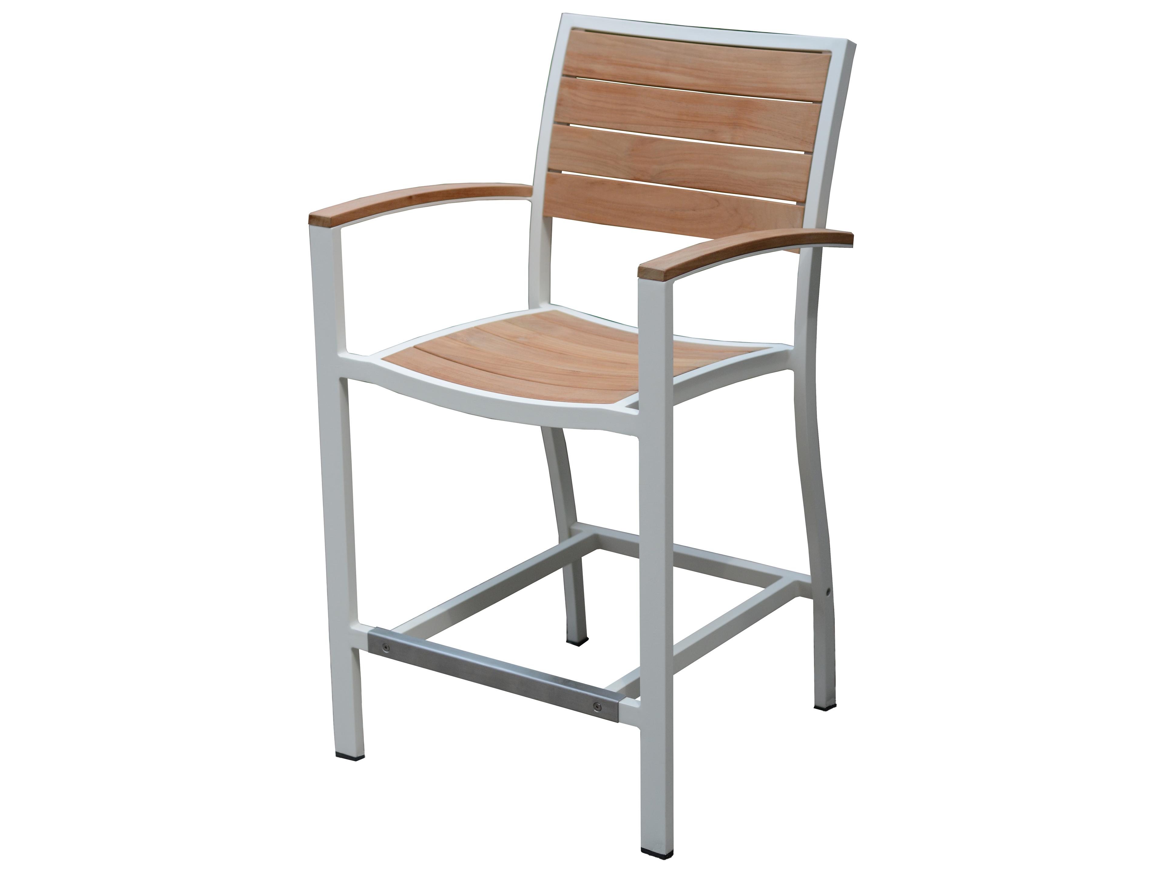 Three Birds Casual SoHo Teak Counter Height Armchair