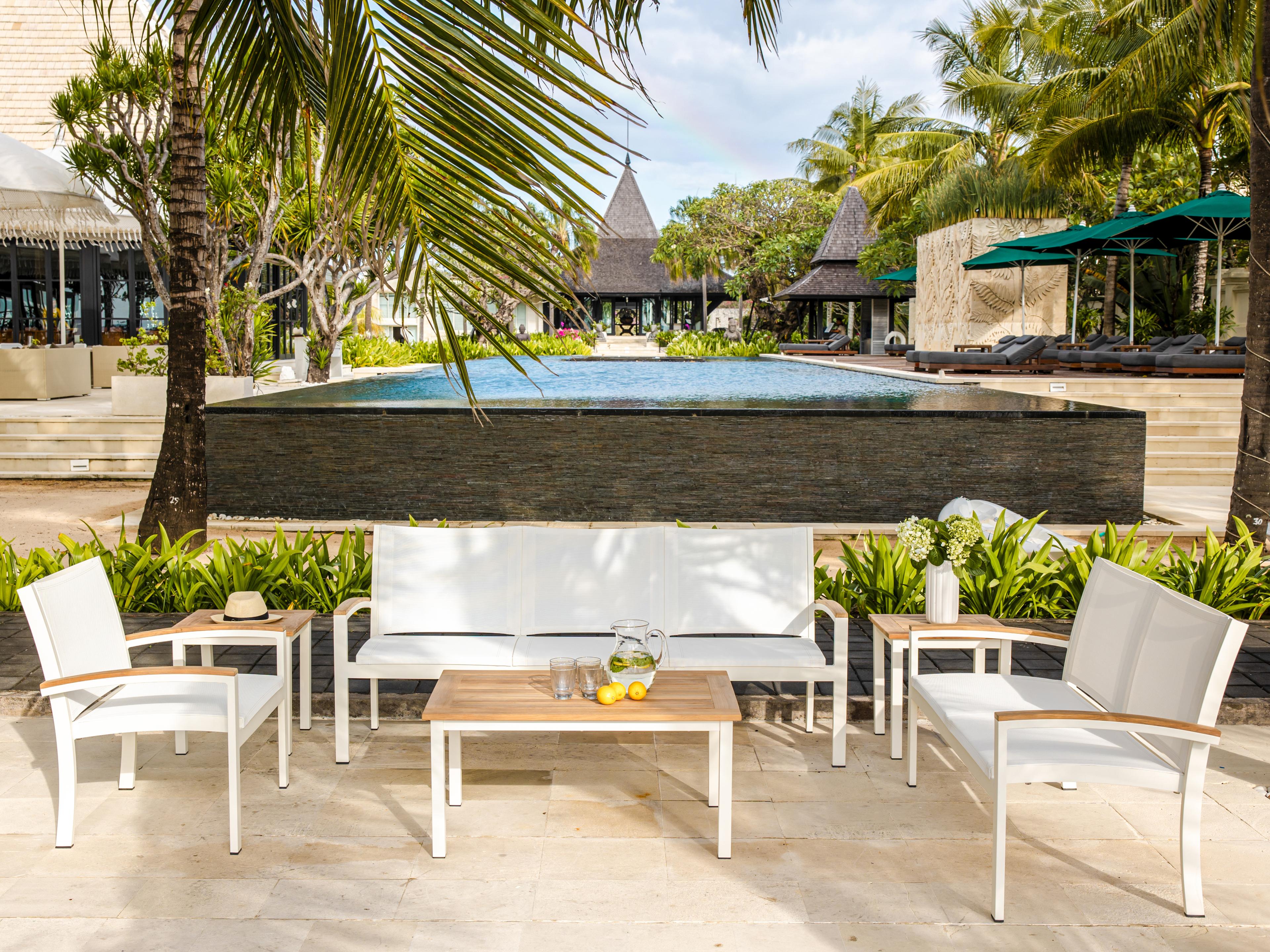 Three Birds Casual Soho Aluminum Rectangular Outdoor Patio Coffee Table