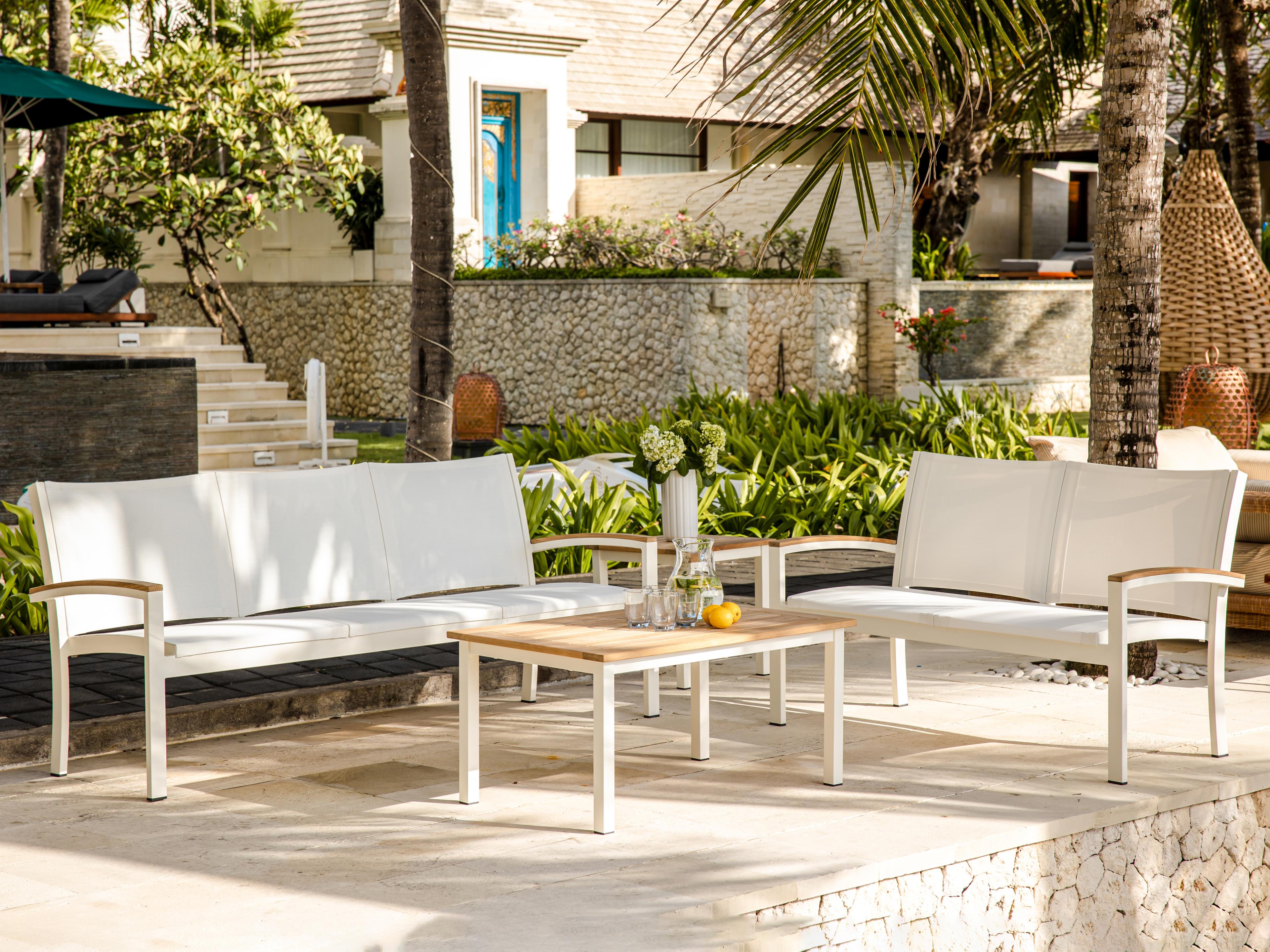 Three Birds Casual Soho Aluminum Rectangular Outdoor Patio Coffee Table