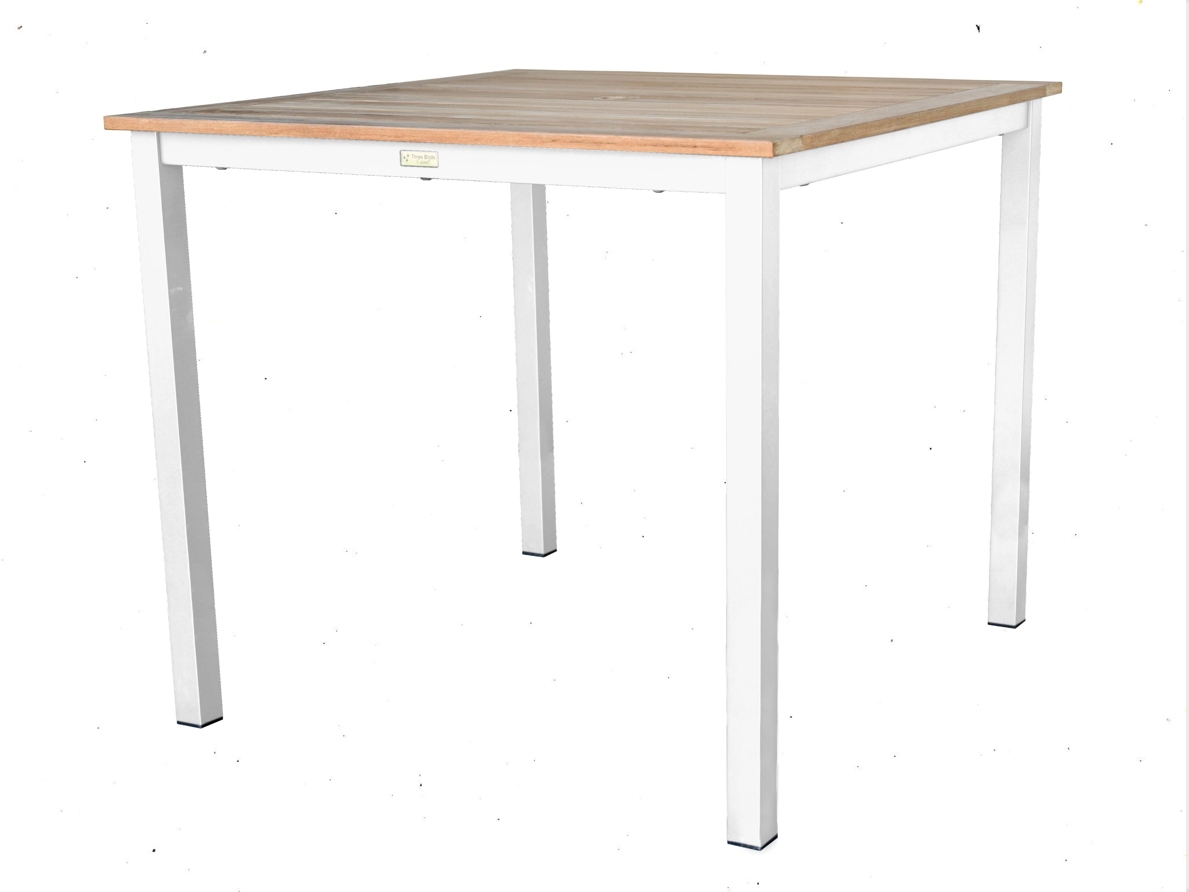 Three Birds Casual SoHo Teak Square Patio Counter Height Table