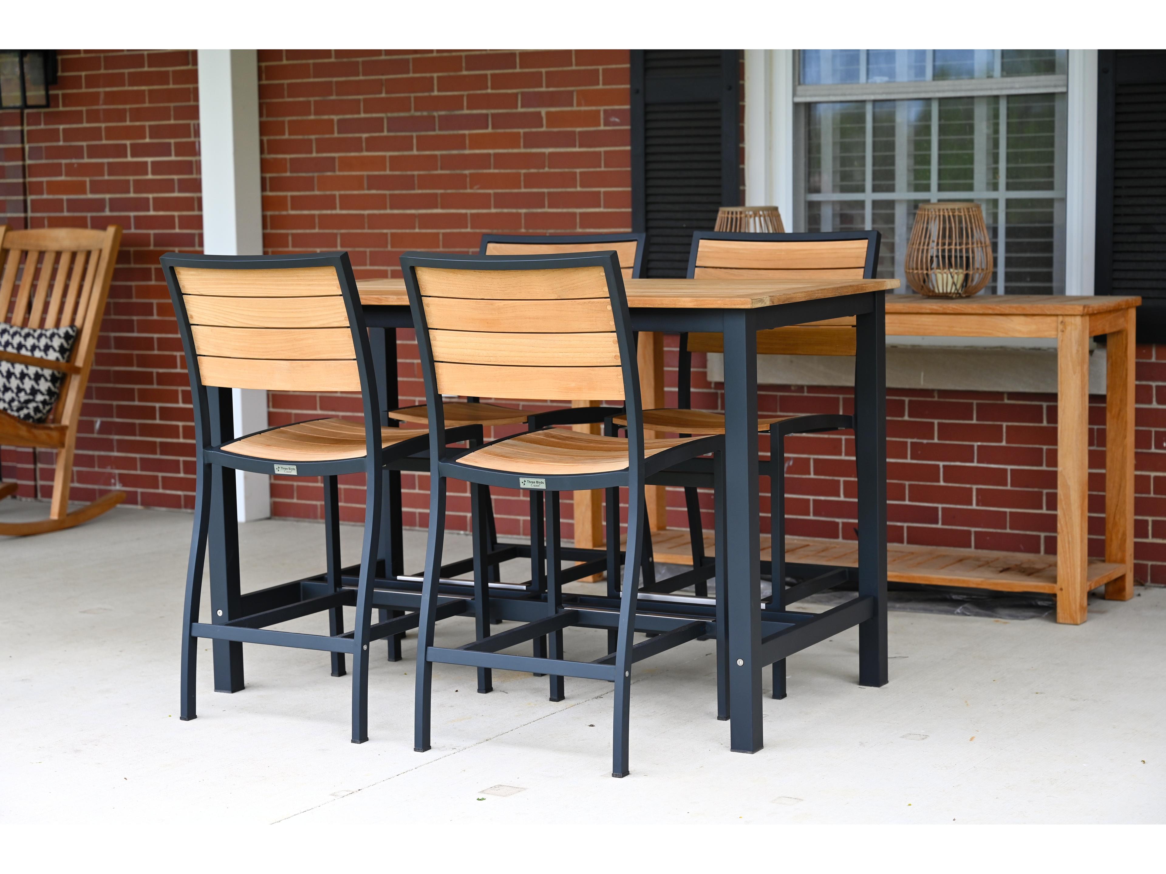 Three Birds Casual Soho Aluminum Rectangular Counter Table