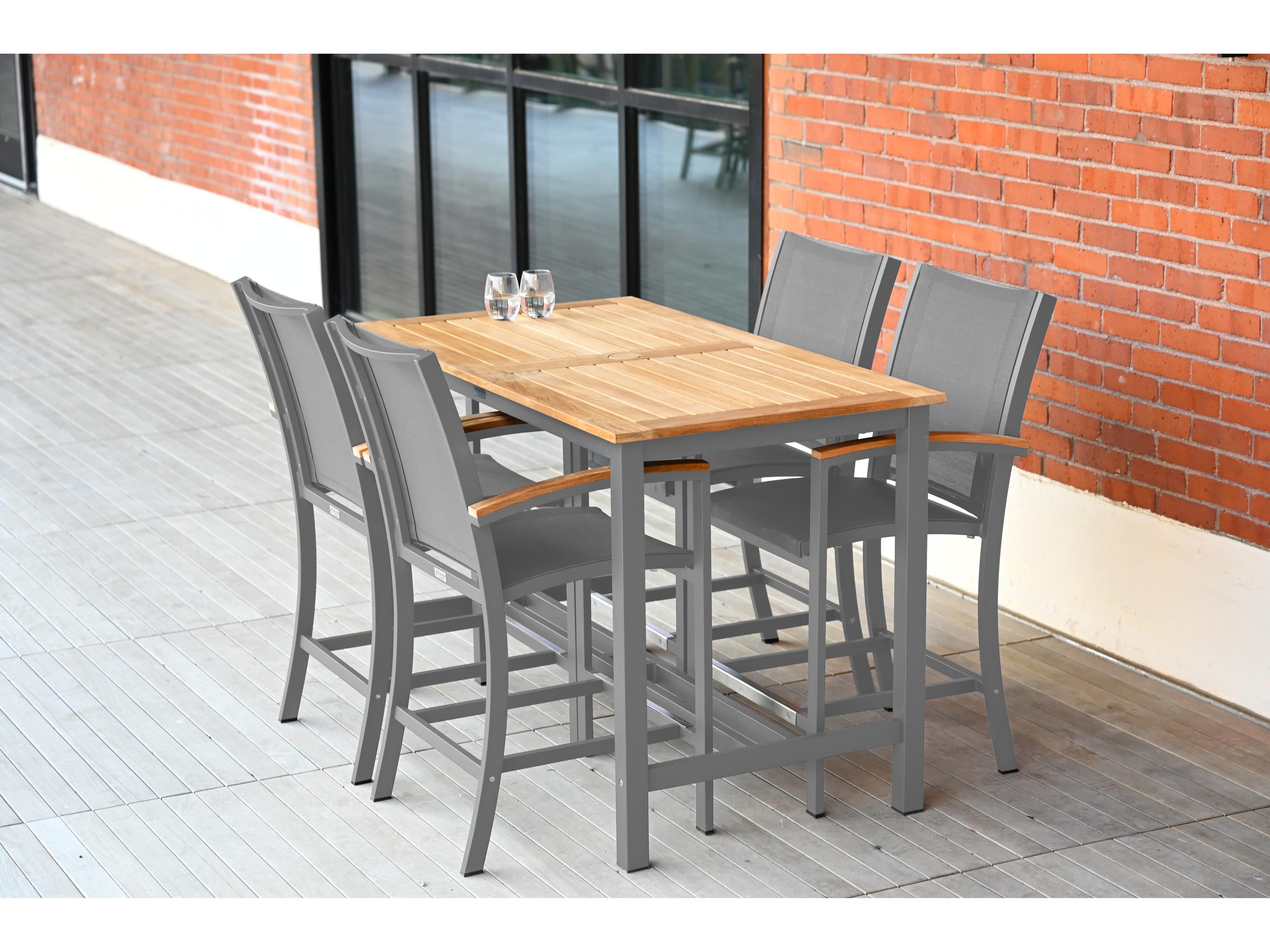 Three Birds Casual Soho Aluminum Rectangular Counter Table