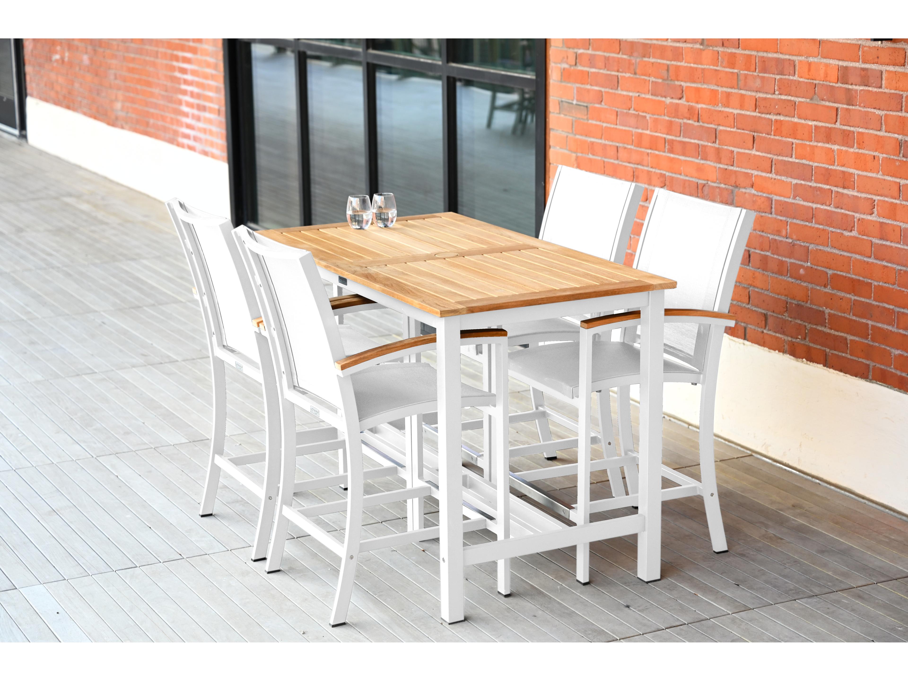 Three Birds Casual Soho Aluminum Rectangular Counter Table