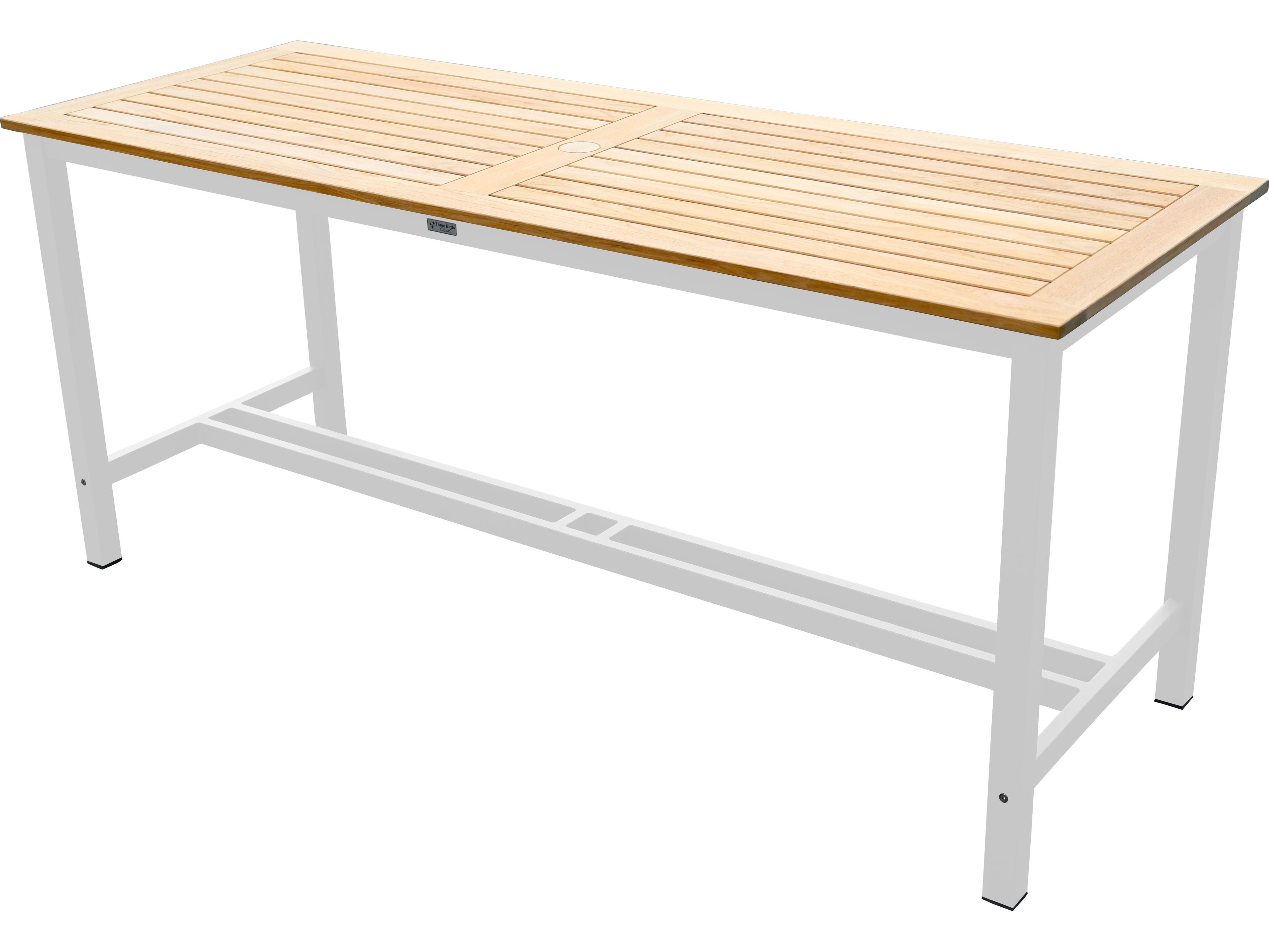 Three Birds Casual Soho Aluminum Rectangular Counter Table