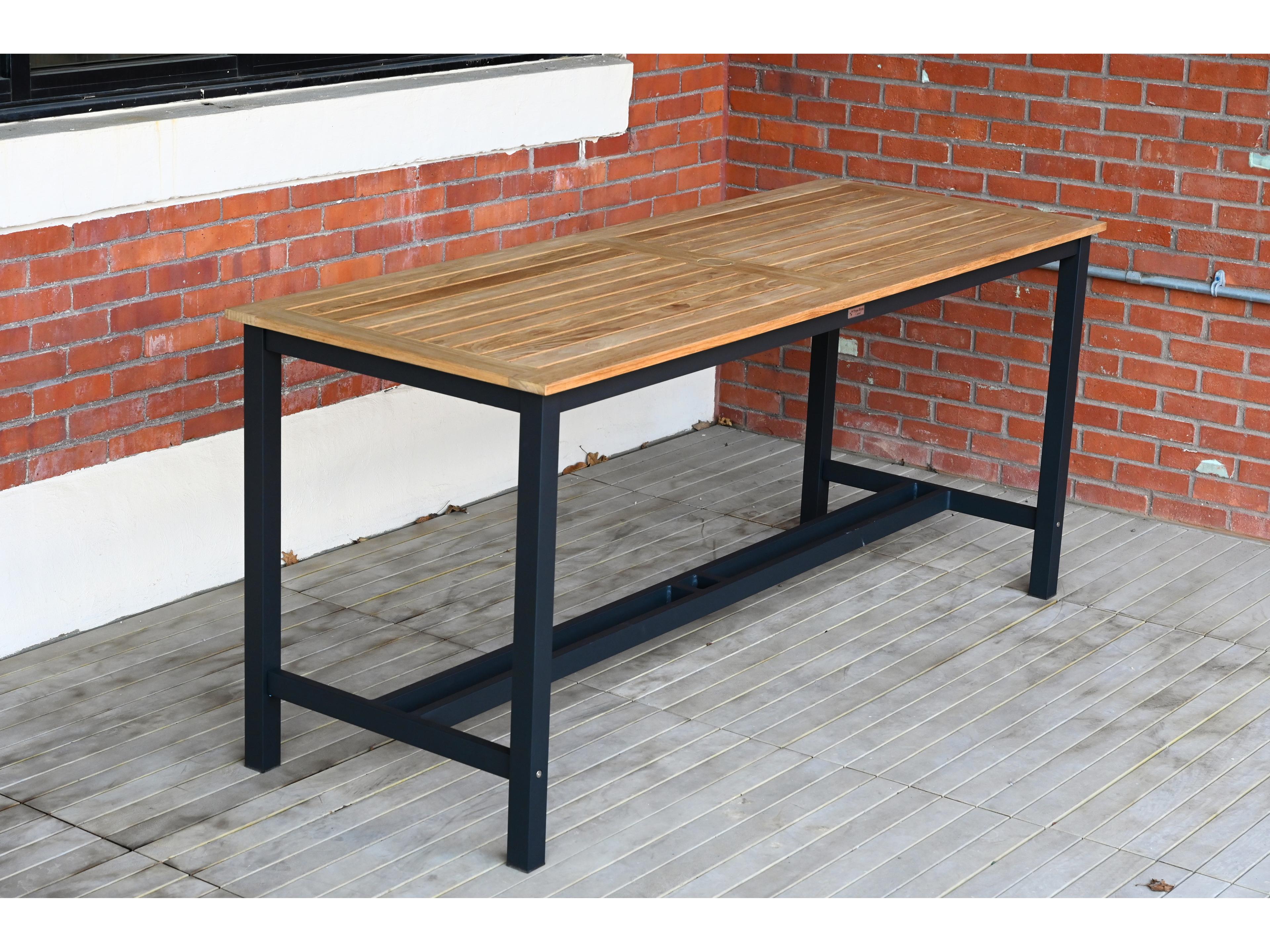 Three Birds Casual Soho Aluminum Rectangular Counter Table