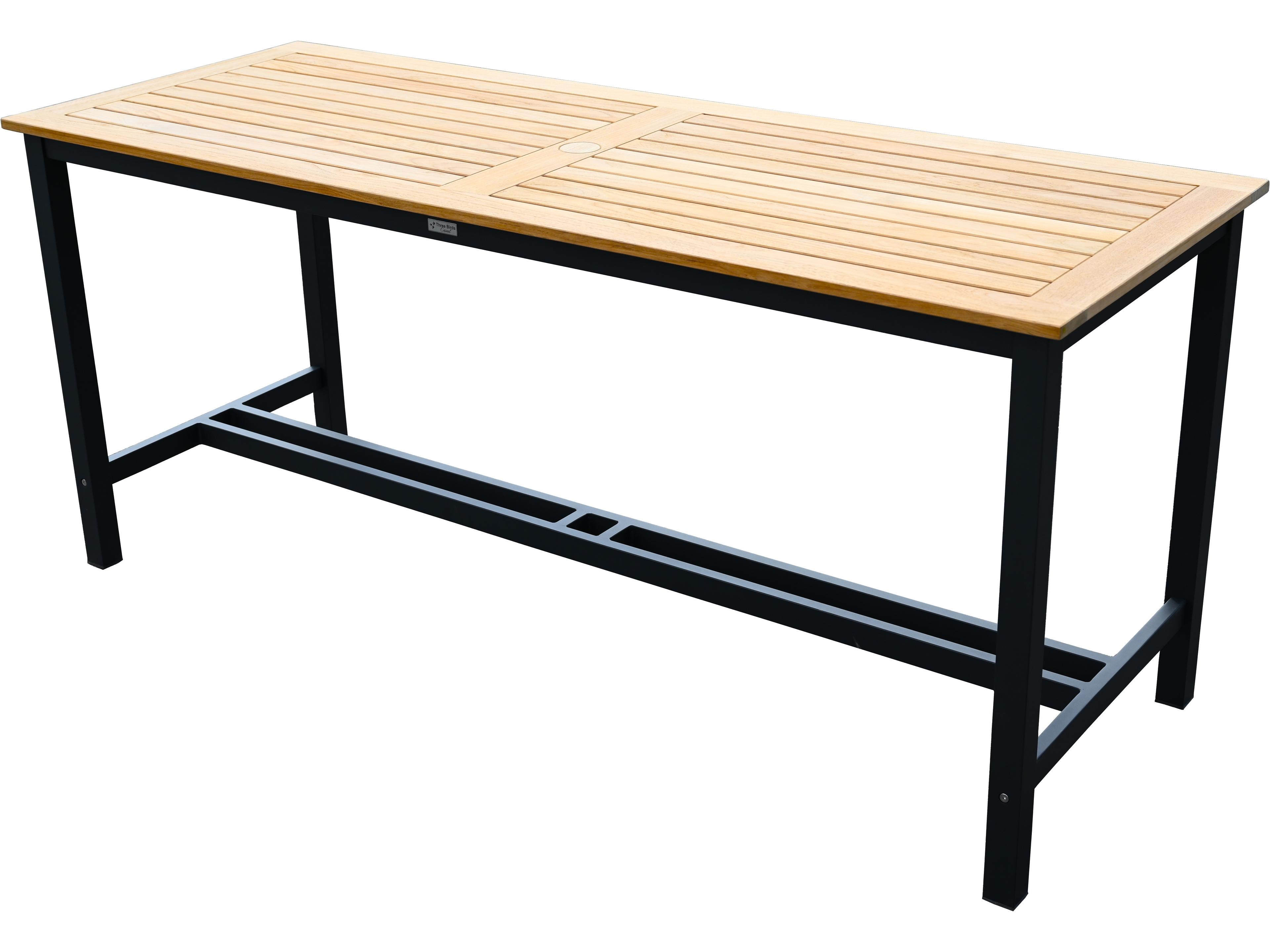 Three Birds Casual Soho Aluminum Rectangular Counter Table