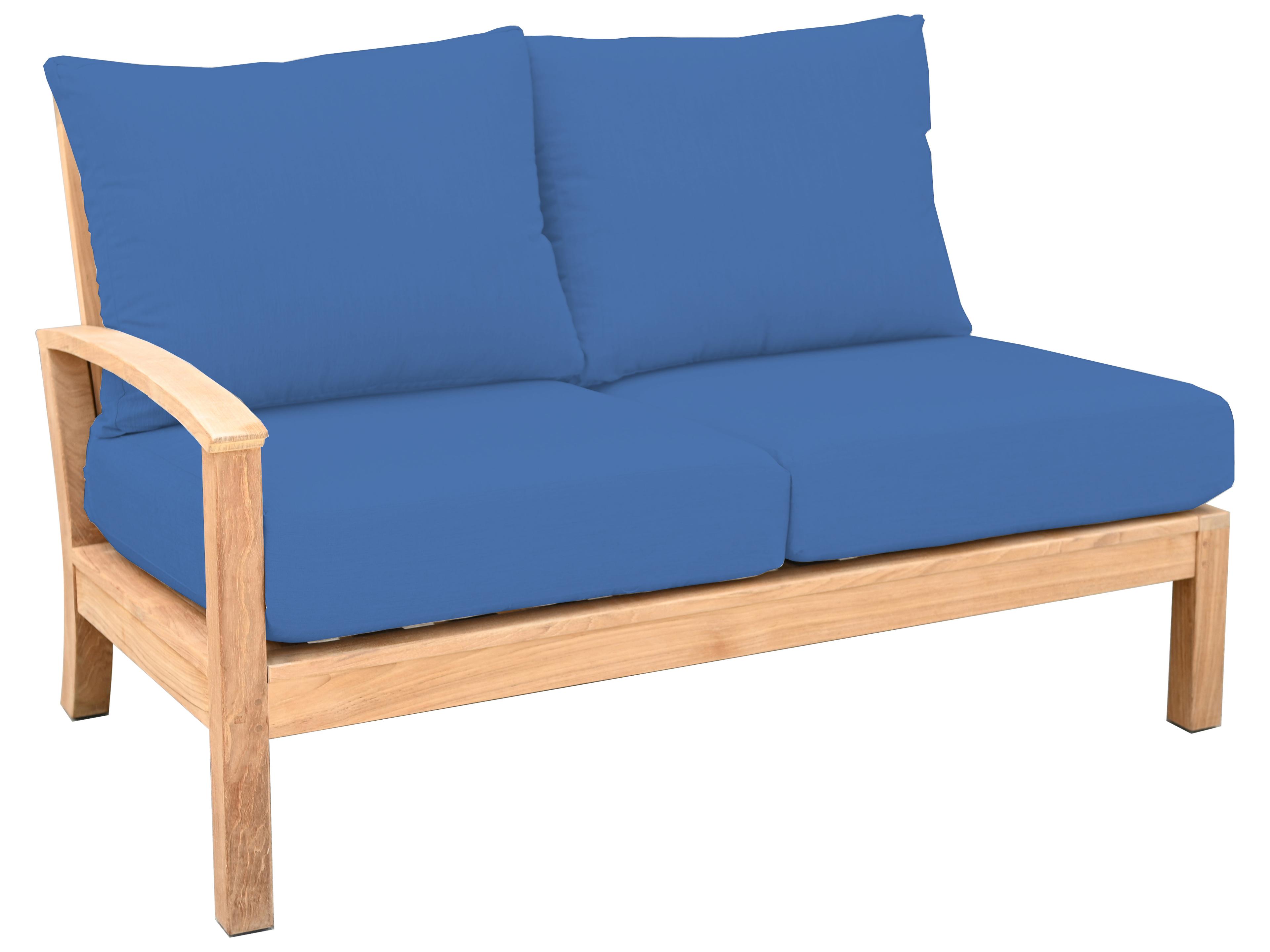 Three Birds Casual St. Lucia Teak Deep Seating Left Facing Settee