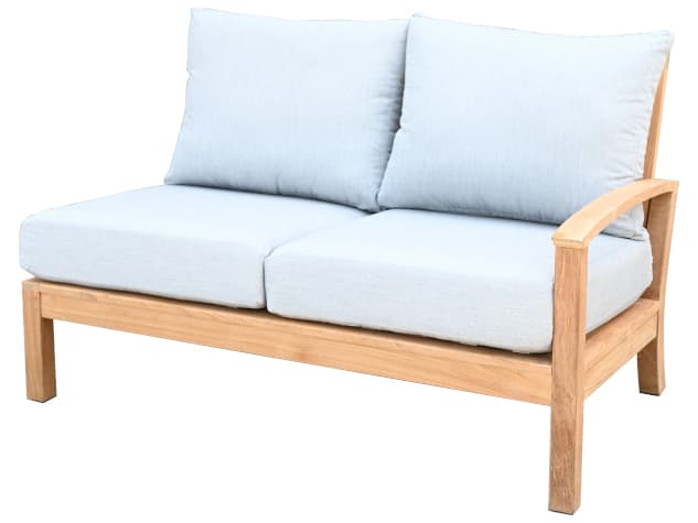 Three Birds Casual St. Lucia Teak Deep Seating Right Facing Settee