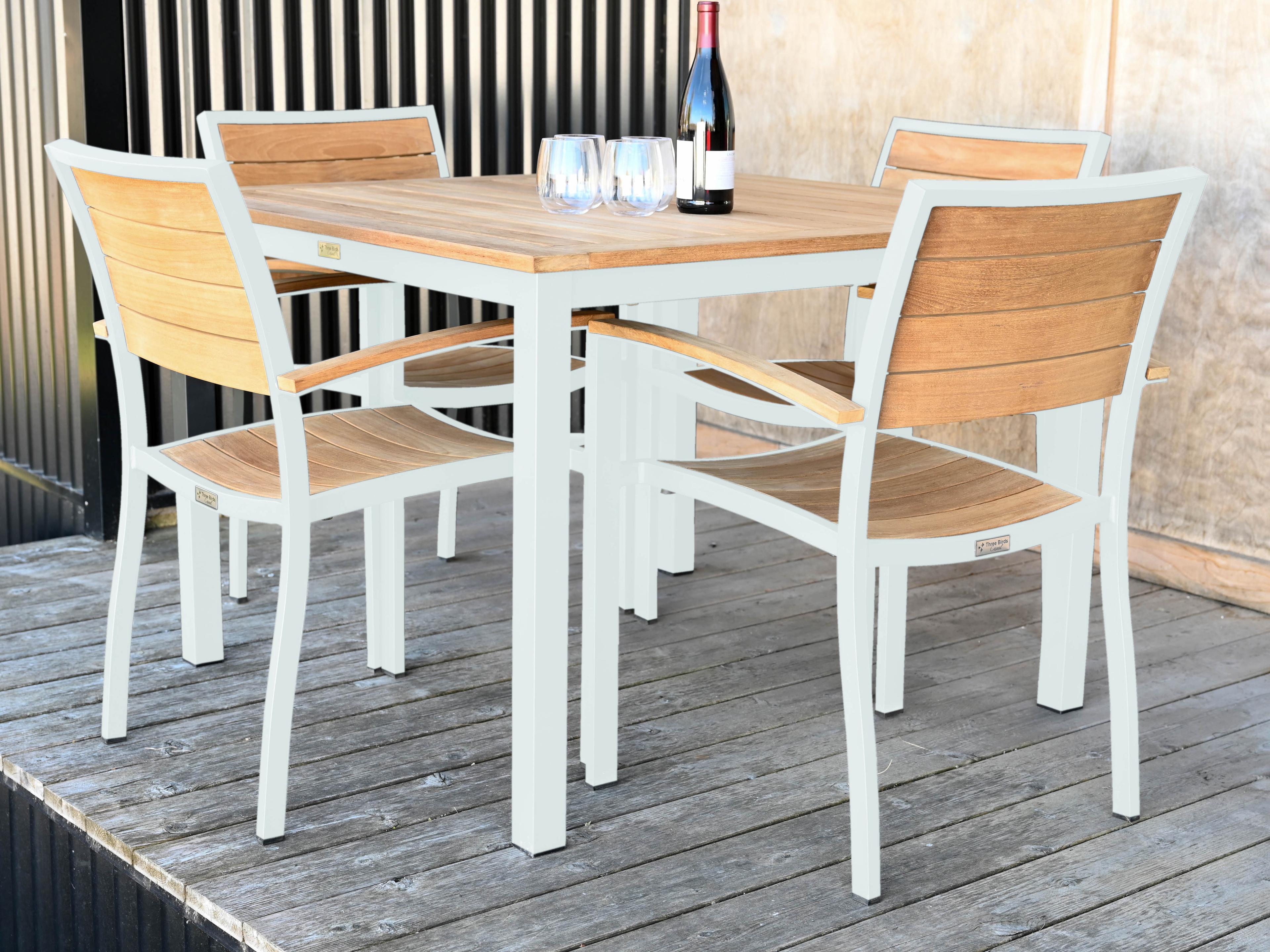 Three Birds Casual Soho Teak Outdoor Dining Set