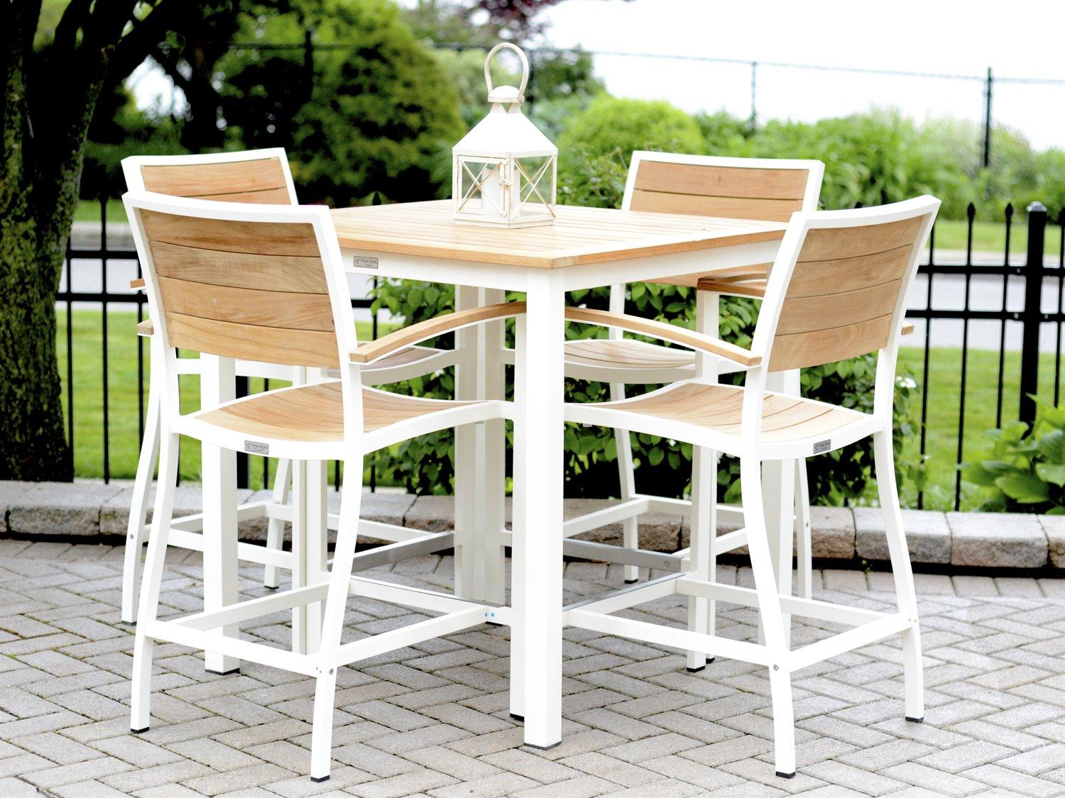 Three Birds Casual SoHo Aluminum Teak Counter Set