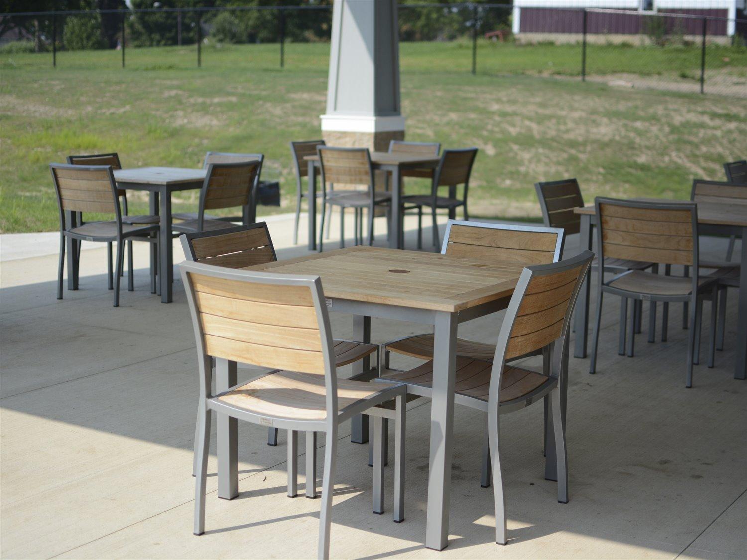 Three Birds Casual SoHo Aluminum Teak Outdoor Dining Set