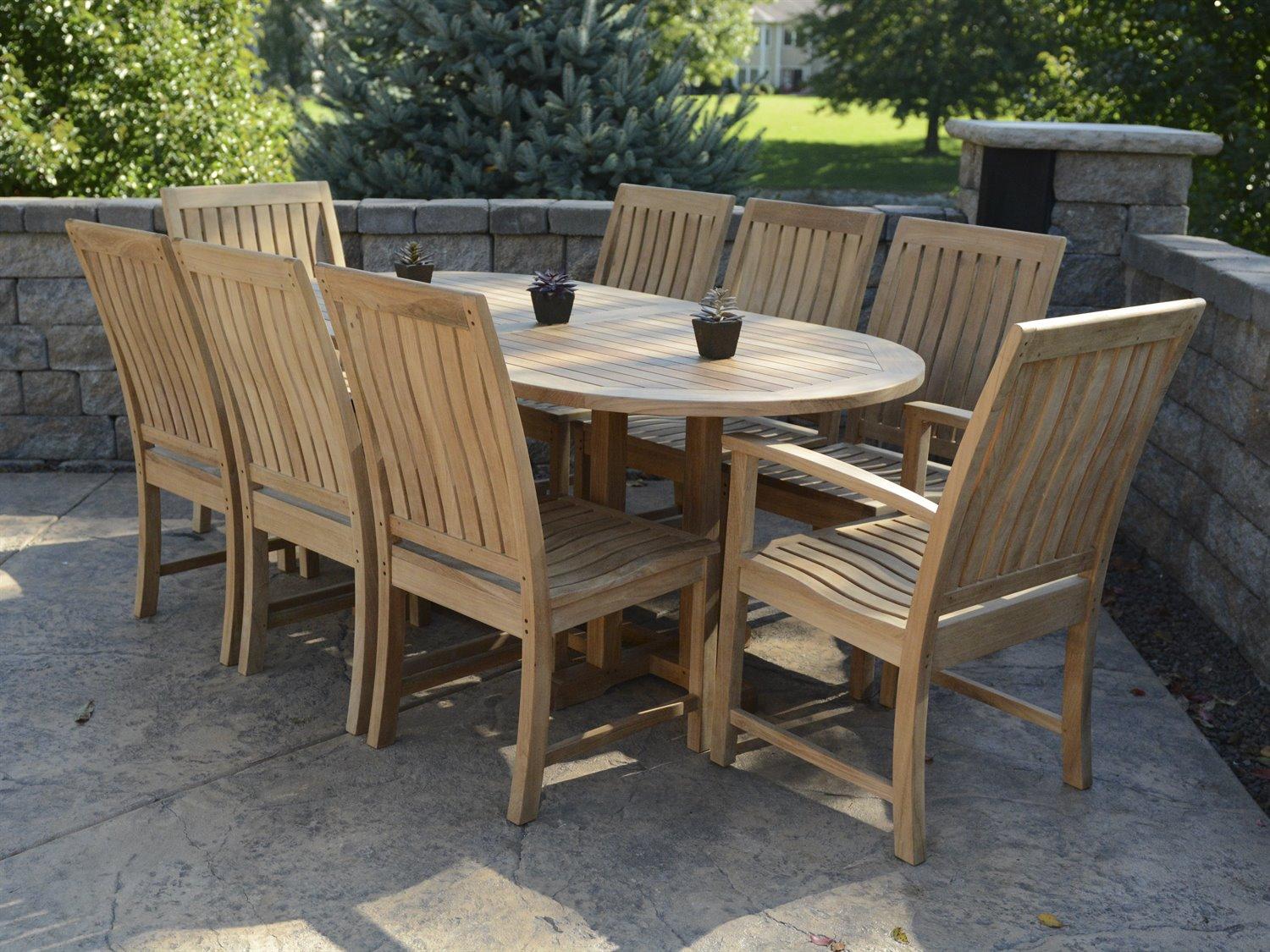 Three Birds Casual St. Lucia Natural Teak Patio Dining Set