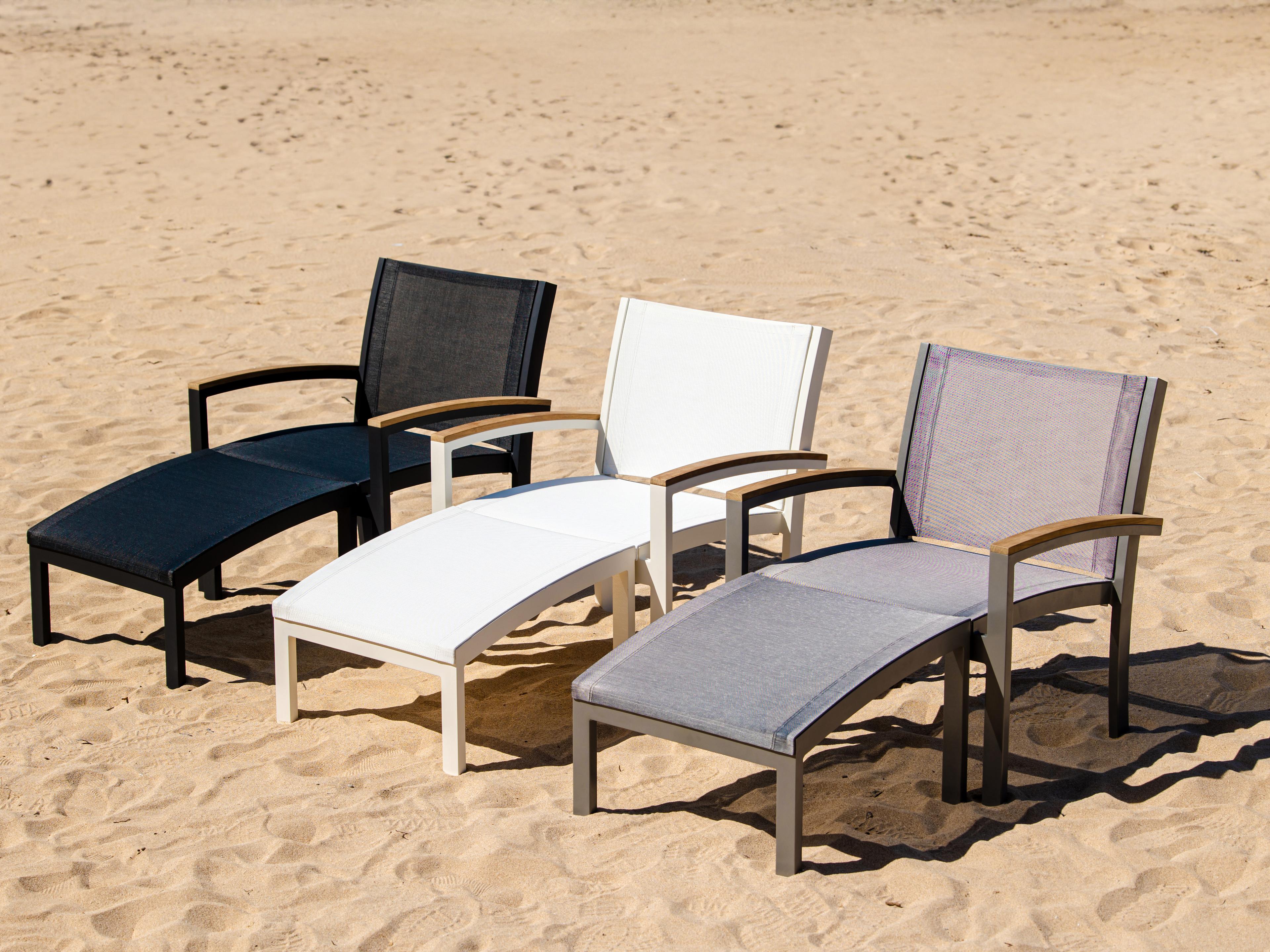 Three Birds Casual Tribeca Aluminum Sling Patio Ottoman