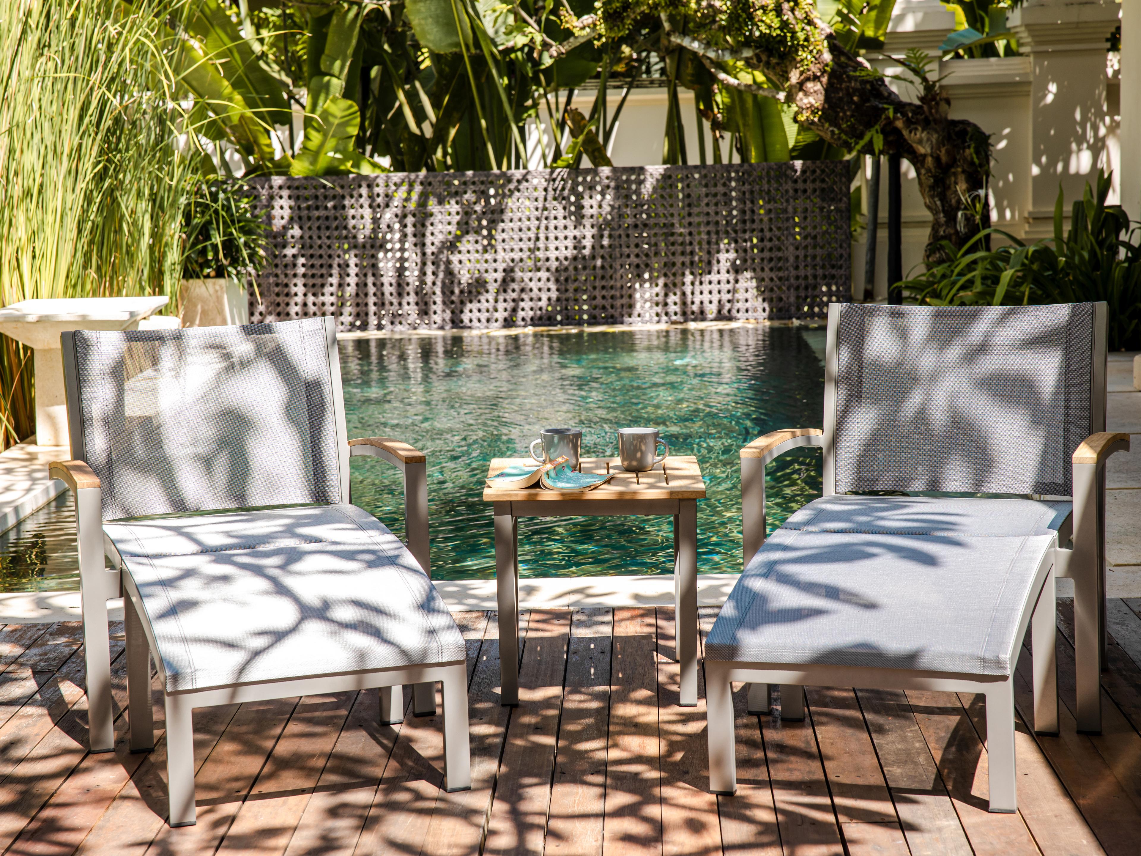 Three Birds Casual Tribeca Aluminum Sling Patio Ottoman