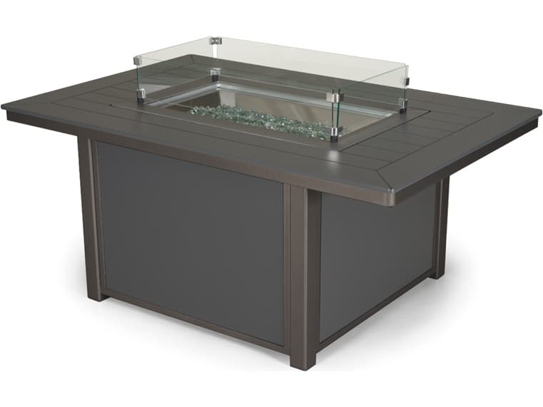 Telescope Casual MGP Aluminum Rectangular Outdoor Fire Pit Table