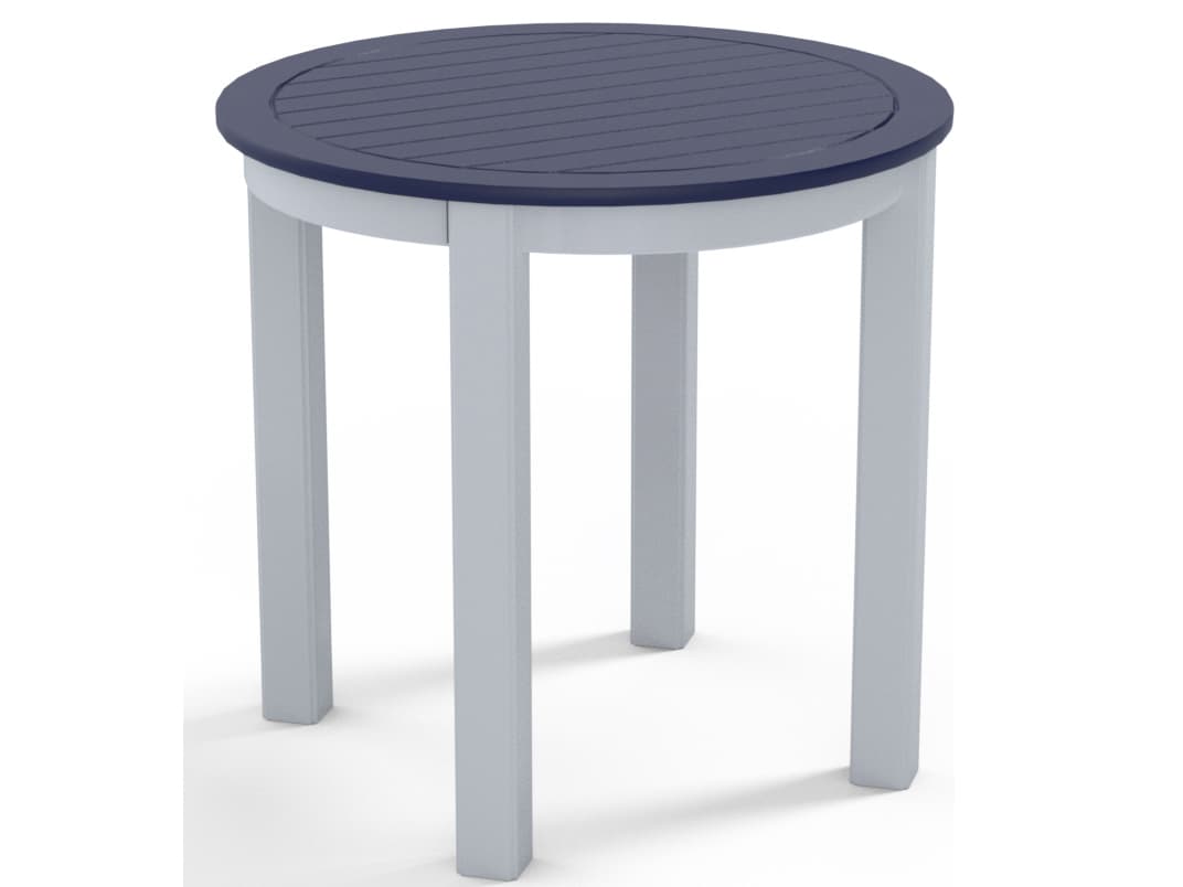 Telescope Casual Marine Grade Polymer Round Outdoor Patio End Table