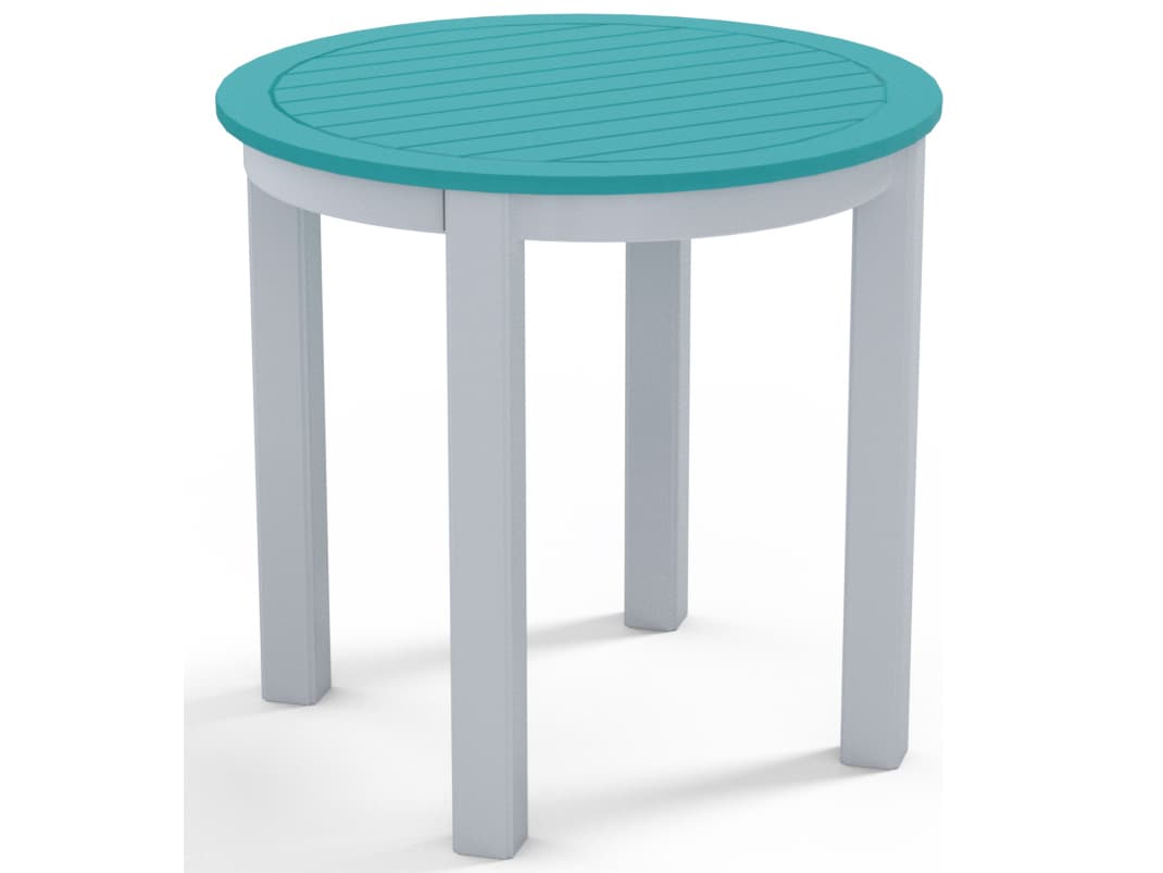 Telescope Casual Marine Grade Polymer Round Outdoor Patio End Table