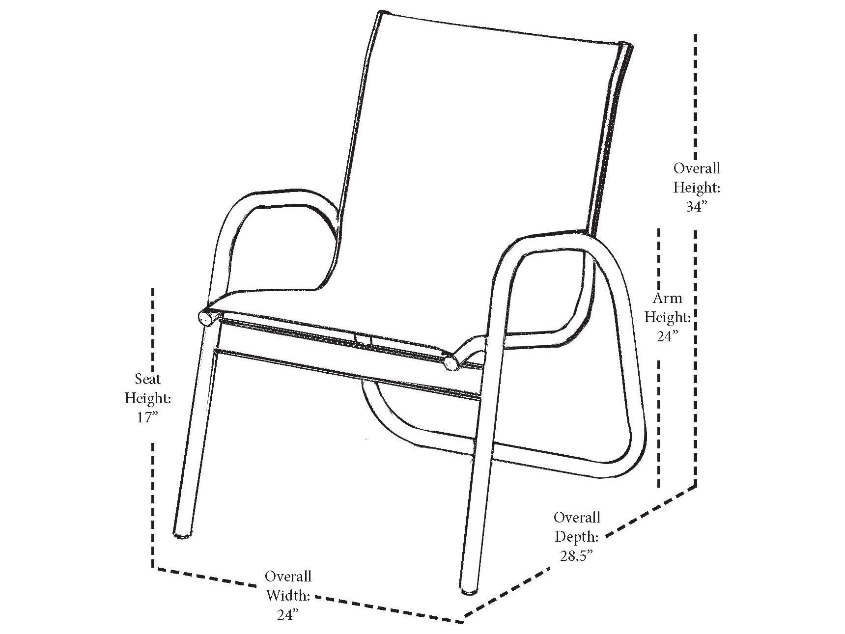 Telescope Casual Gardenella Sling Aluminum Stackable Outdoor Dining Arm Chair