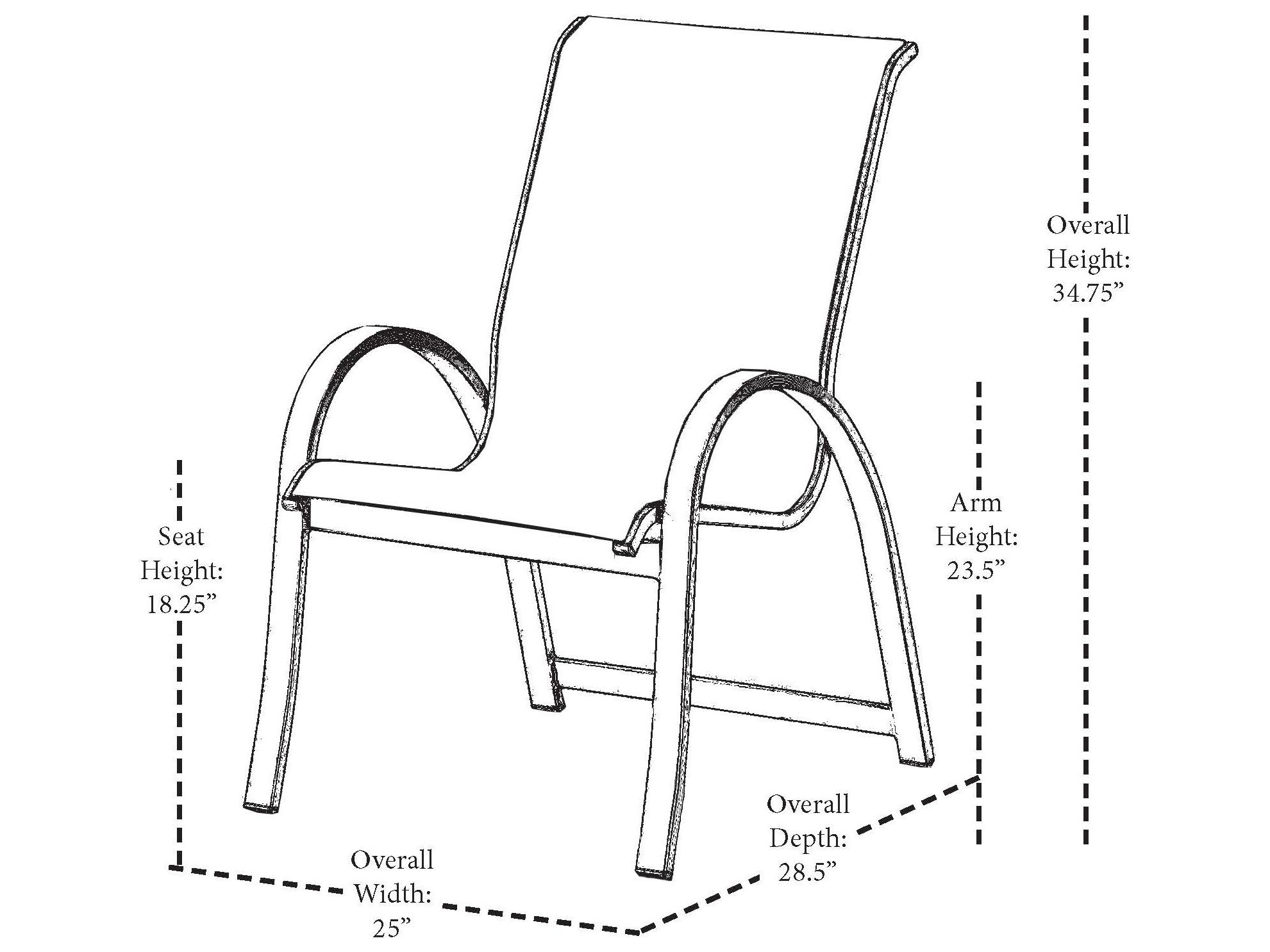 Telescope Casual Aruba II Sling Aluminum Stackable Patio Dining Arm Chair