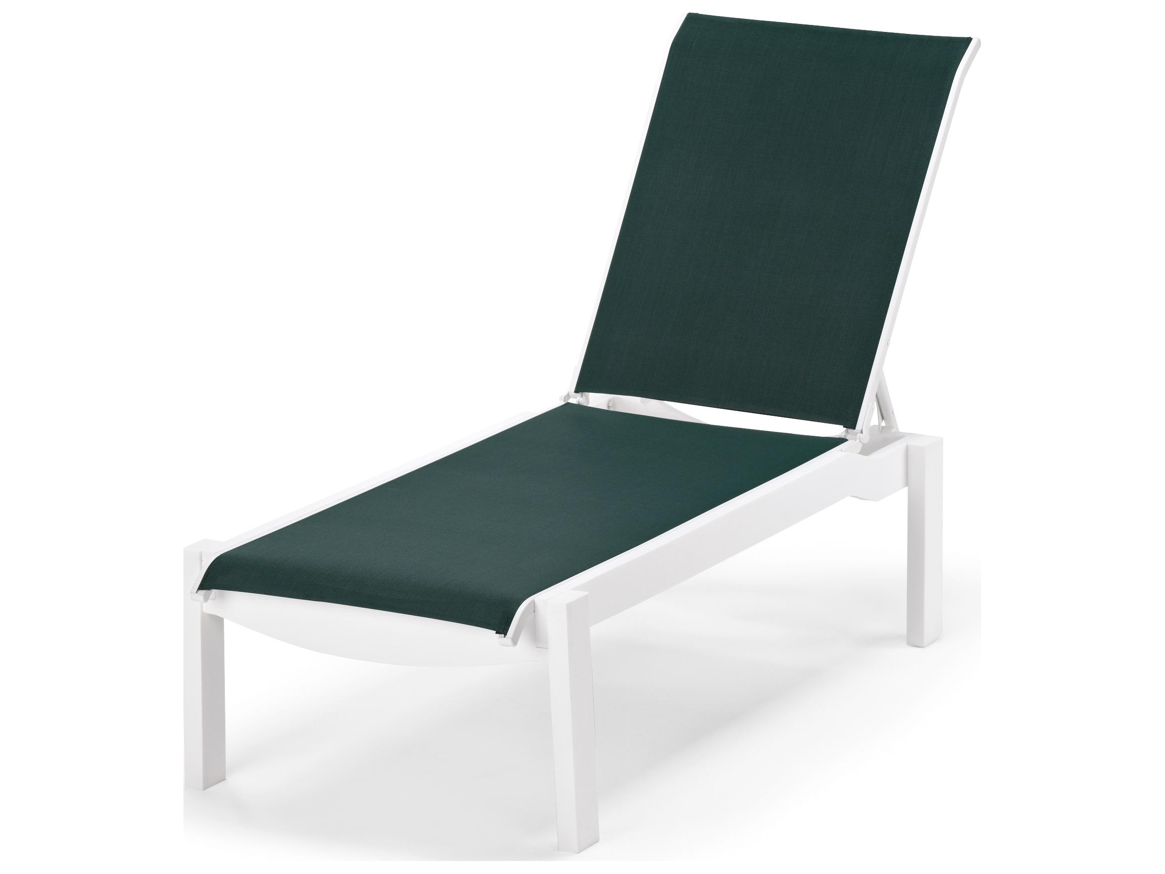 Telescope Casual Leeward Marine Grade Polymer Sling Stackable Outdoor Patio Chaise Lounge with Wheels