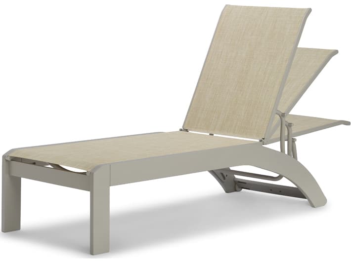 Telescope Casual Dune Mgp Sling Recycled Plastic Stacking Armless Outdoor Patio Chaise with Wheels