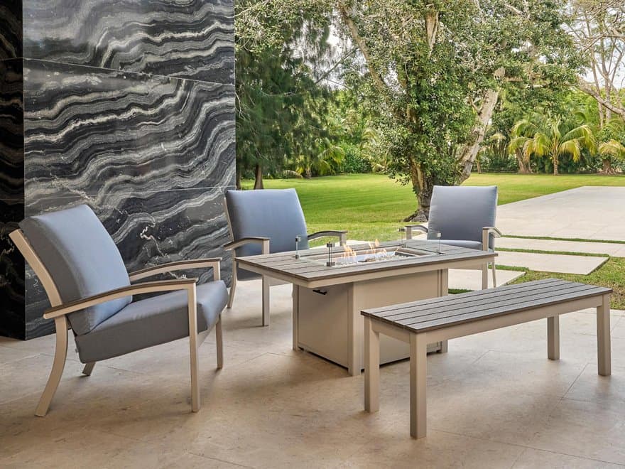 Telescope Casual Bazza Cushion Aluminum Firepit Lounge Set