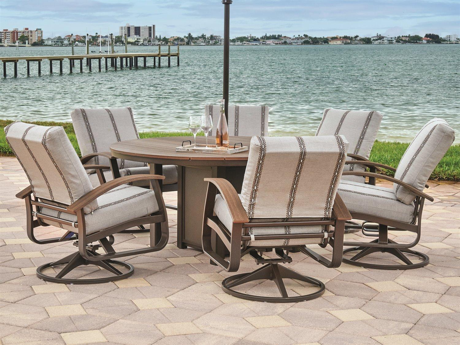 Telescope Casual Belle Isle Cushion Aluminum Outdoor Dining Set