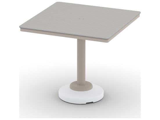 Telescope Casual Origins Marine Grade Polymer Aluminum Square Outdoor Patio Counter Height Table with Umbrella Hole