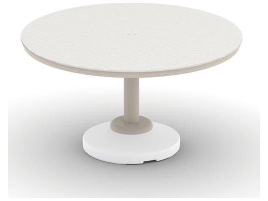 Telescope Casual Origins Marine Grade Polymer Aluminum Round Patio Dining Table with Umbrella Hole