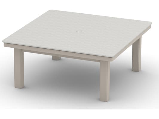 Telescope Casual Origins Marine Grade Polymer Aluminum Square Coffee Height Table with Umbrella Hole