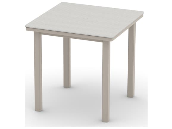 Telescope Casual Origins Marine Grade Polymer Aluminum Square Outdoor Counter Height Table with Umbrella Hole