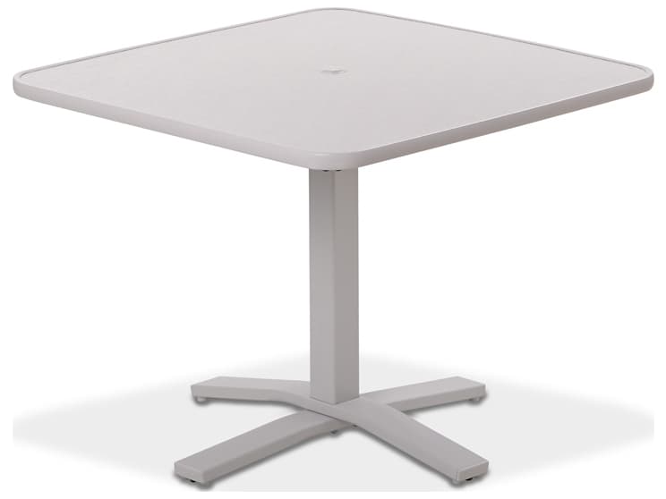 Telescope Casual Value Hammered MGP Square Outdoor Patio Dining Table with Umbrella Hole